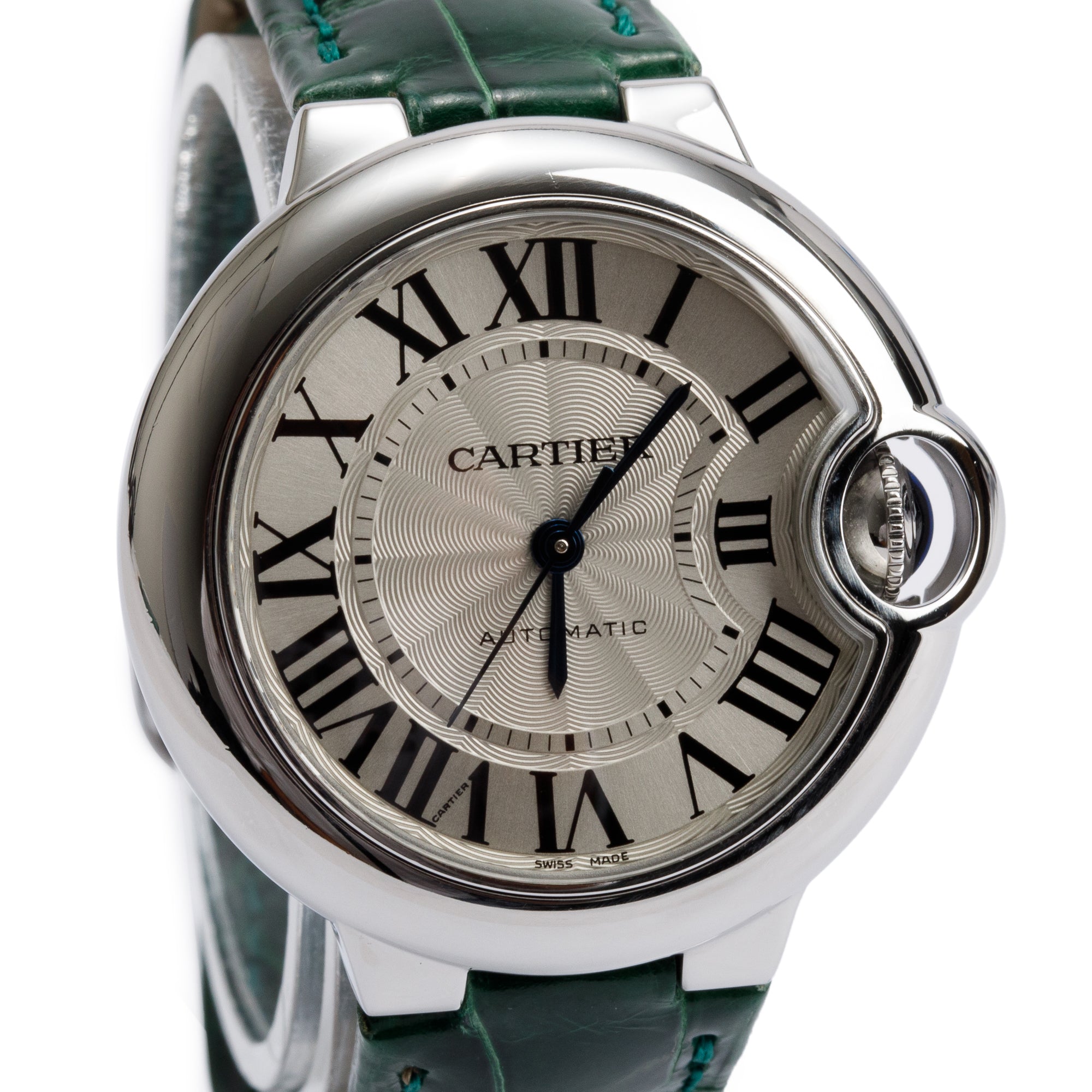 Cartier Stainless Steel Ballon Bleu de Cartier 33MM Automatic Watch 3489 w/ Extra Strap