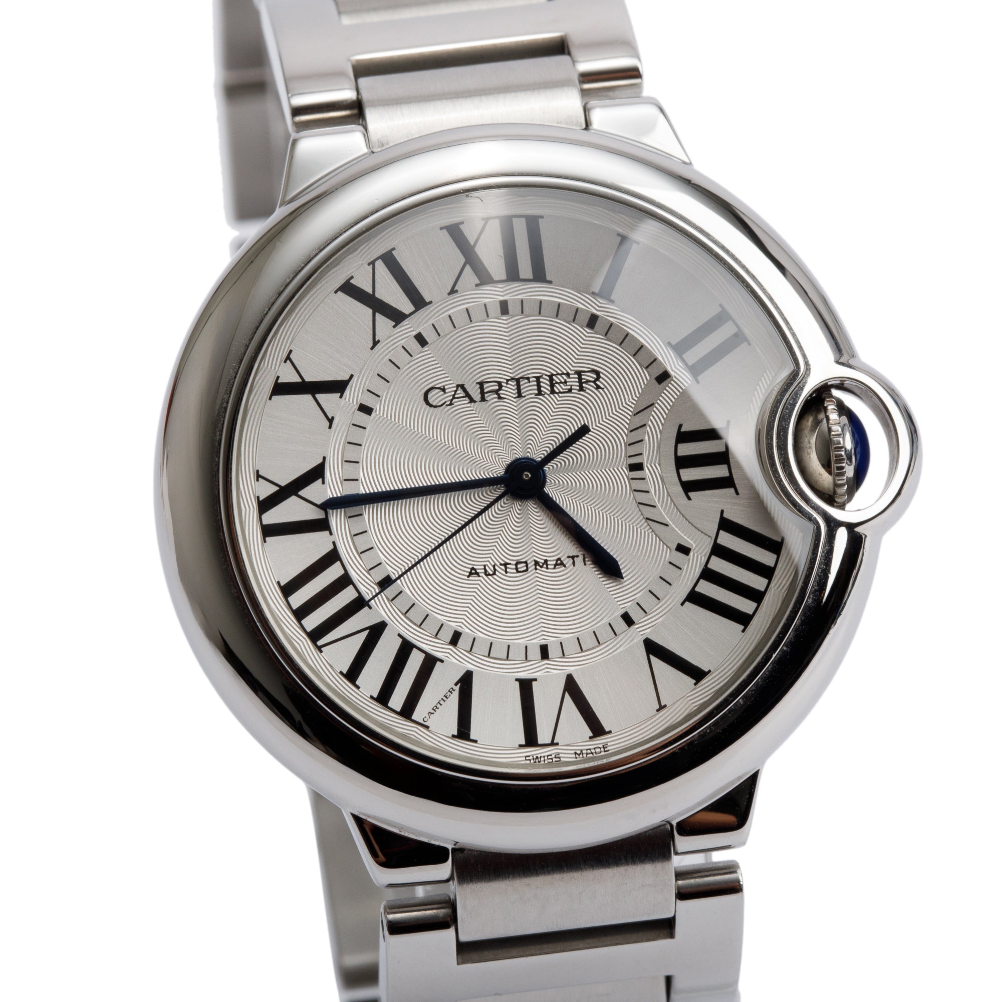 Cartier Stainless Steel Ballon Bleu de Cartier 36 MM Automatic Watch 3284 w/ Box, Papers, & Extra Straps