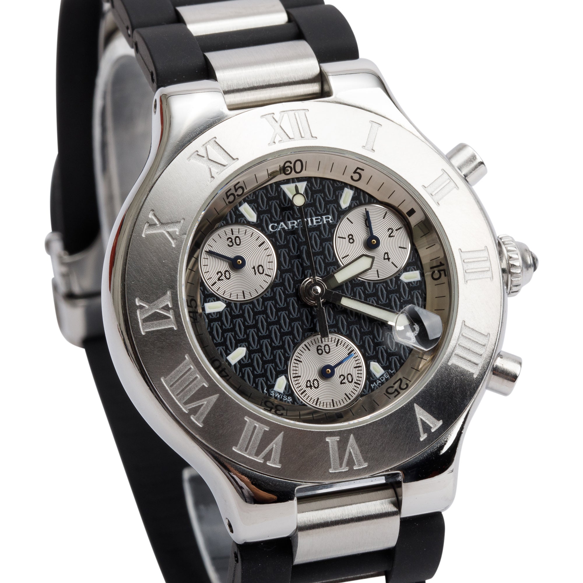 Cartier Stainless Steel Must 21 Chronoscaph 38 MM Watch 2424