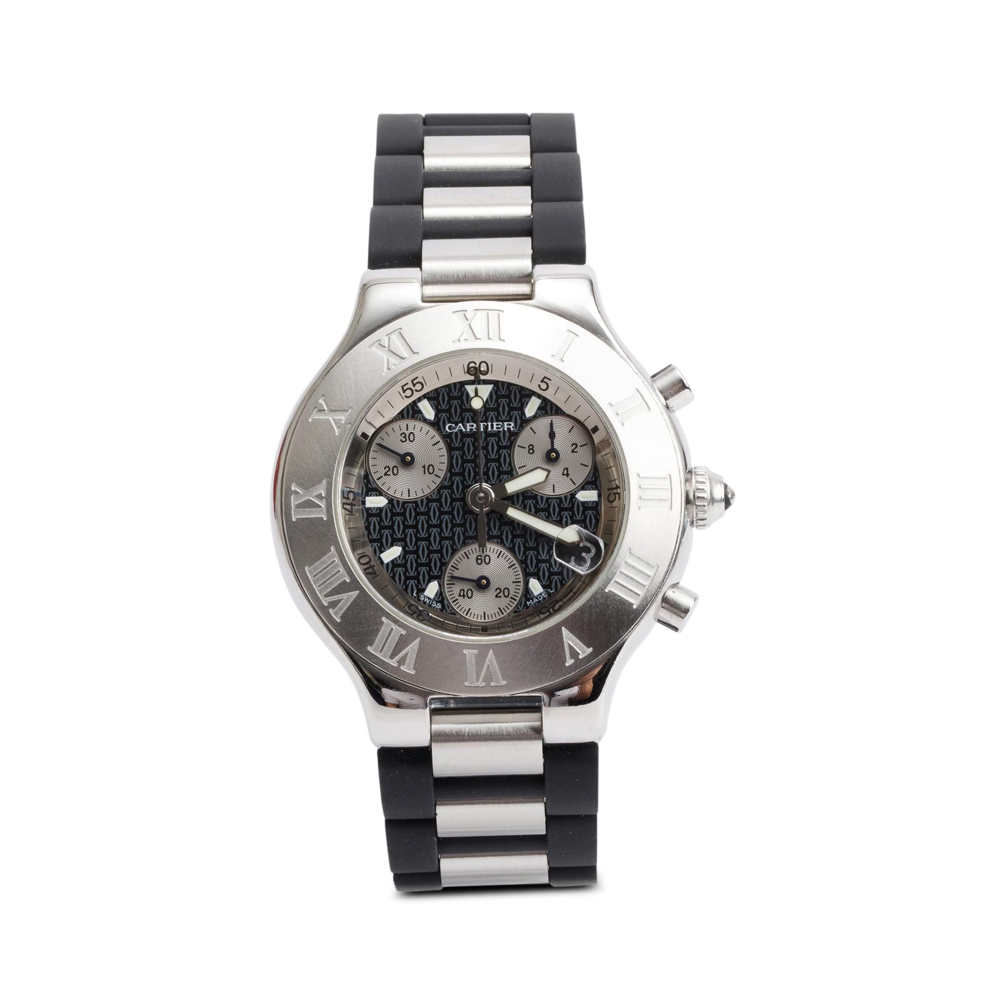 Cartier Stainless Steel Must 21 Chronoscaph 38 MM Watch 2424
