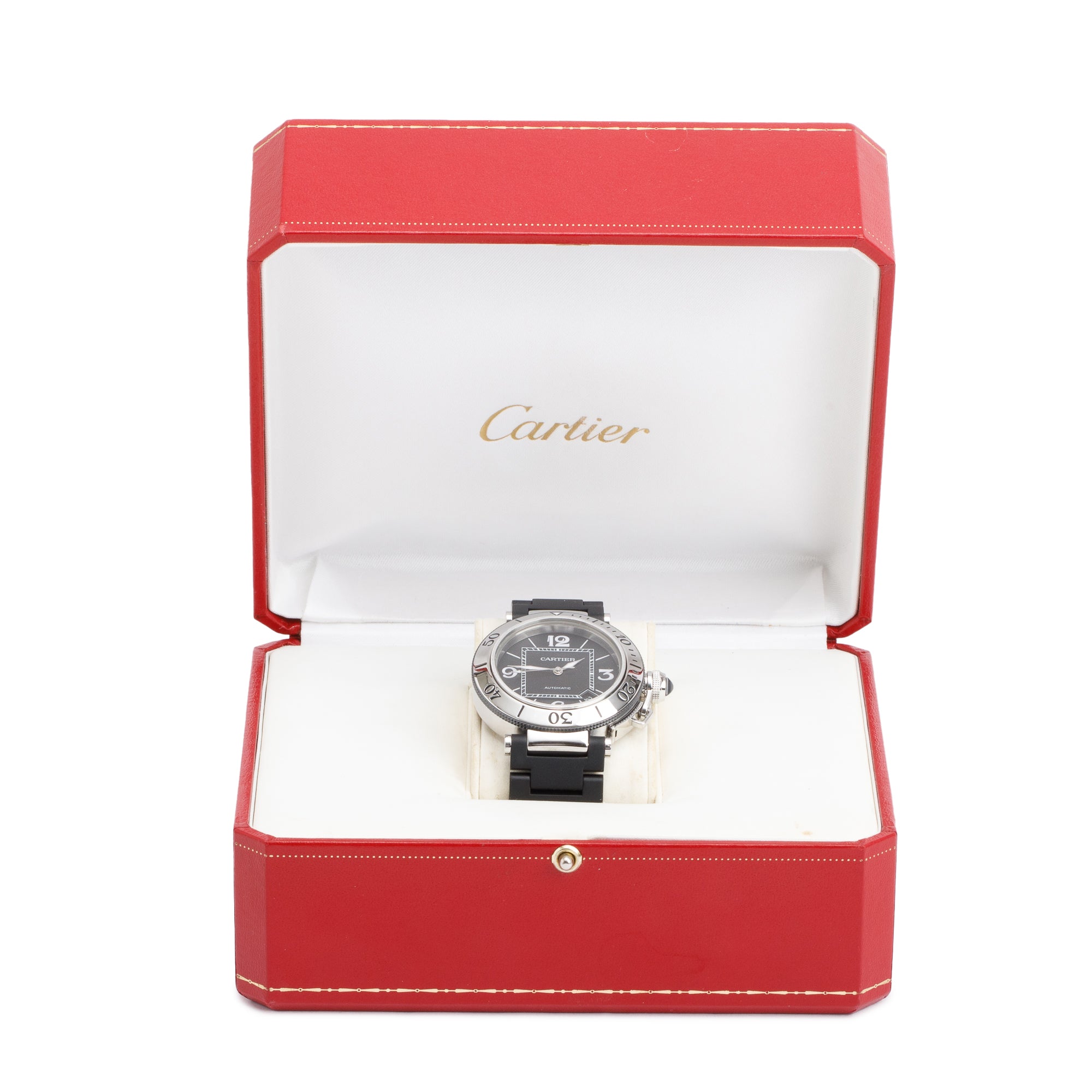 Cartier Stainless Steel Pasha Seatimer 40 MM Automatic Watch 2790 w/ Box