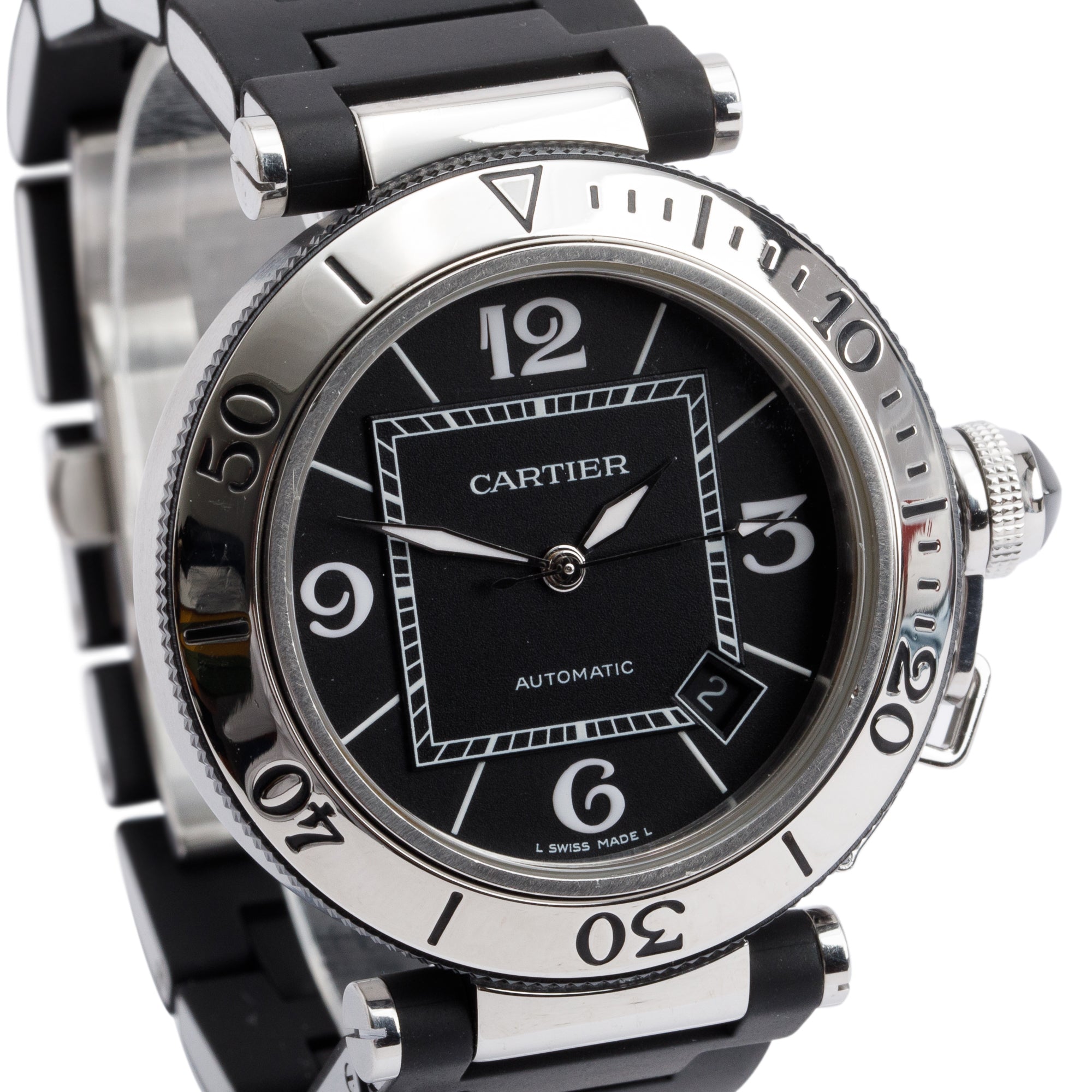 Cartier Stainless Steel Pasha Seatimer 40 MM Automatic Watch 2790 w/ Box
