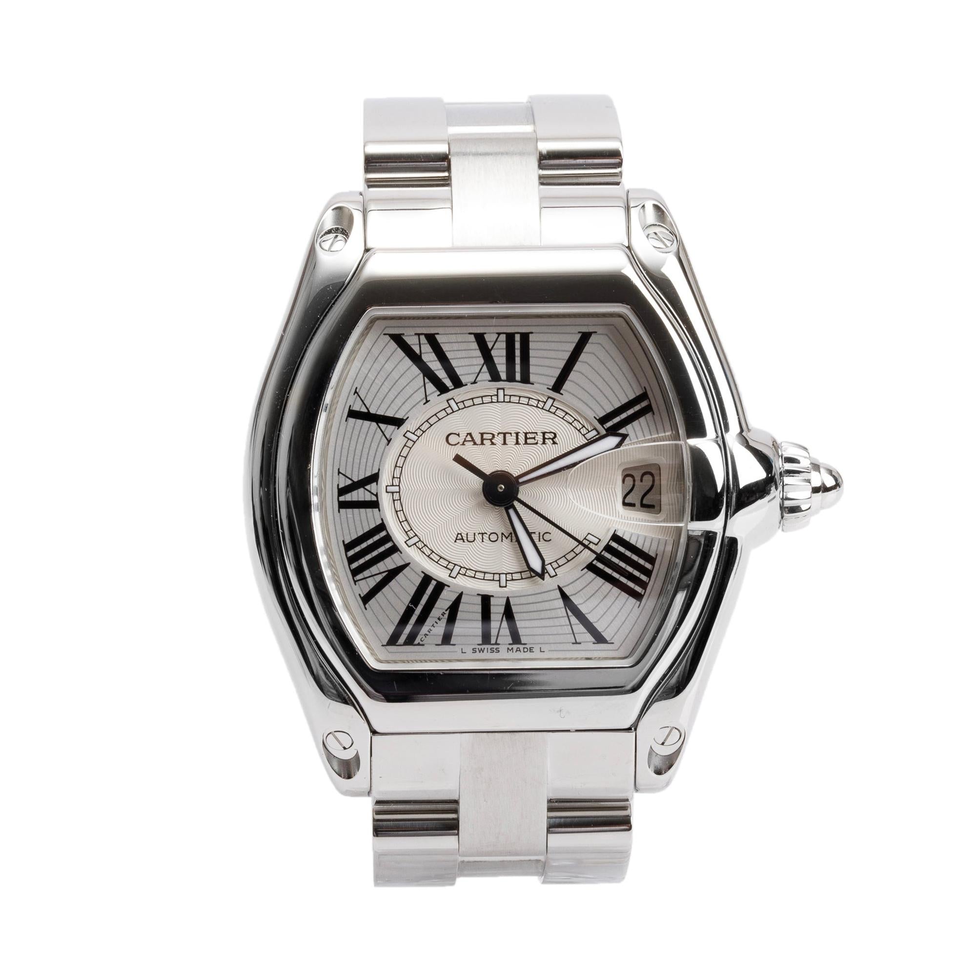 Cartier Stainless Steel Roadster Automatic Watch 2510 w/ Box & Papers