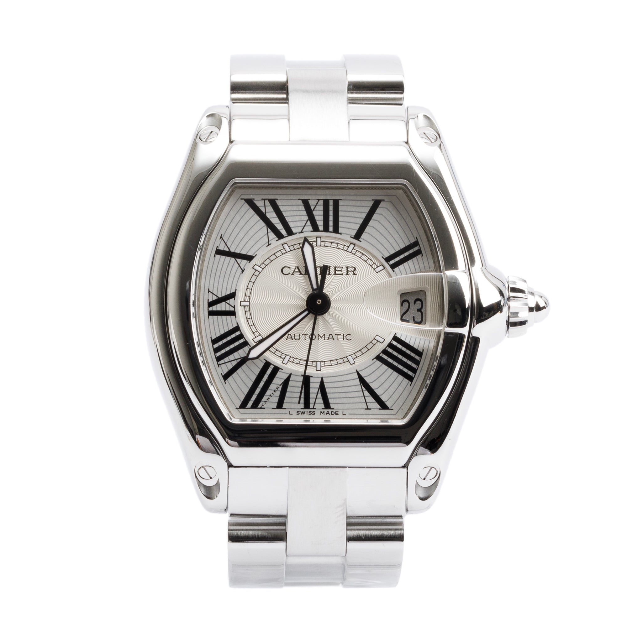 Cartier Stainless Steel Roadster Automatic Watch 2510 w/ Box & Papers