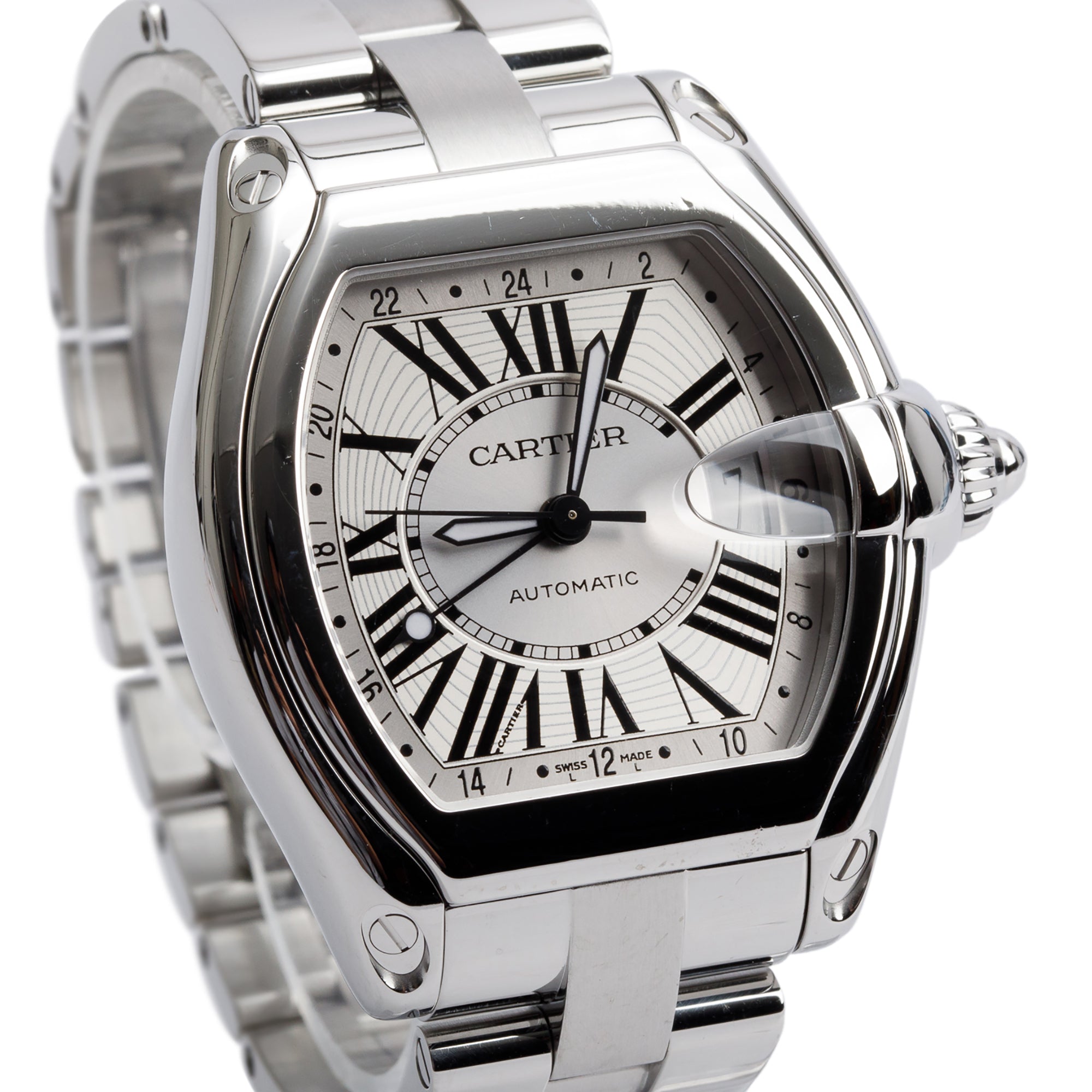 Cartier Stainless Steel Roadster GMT XL Automatic Watch 2722
