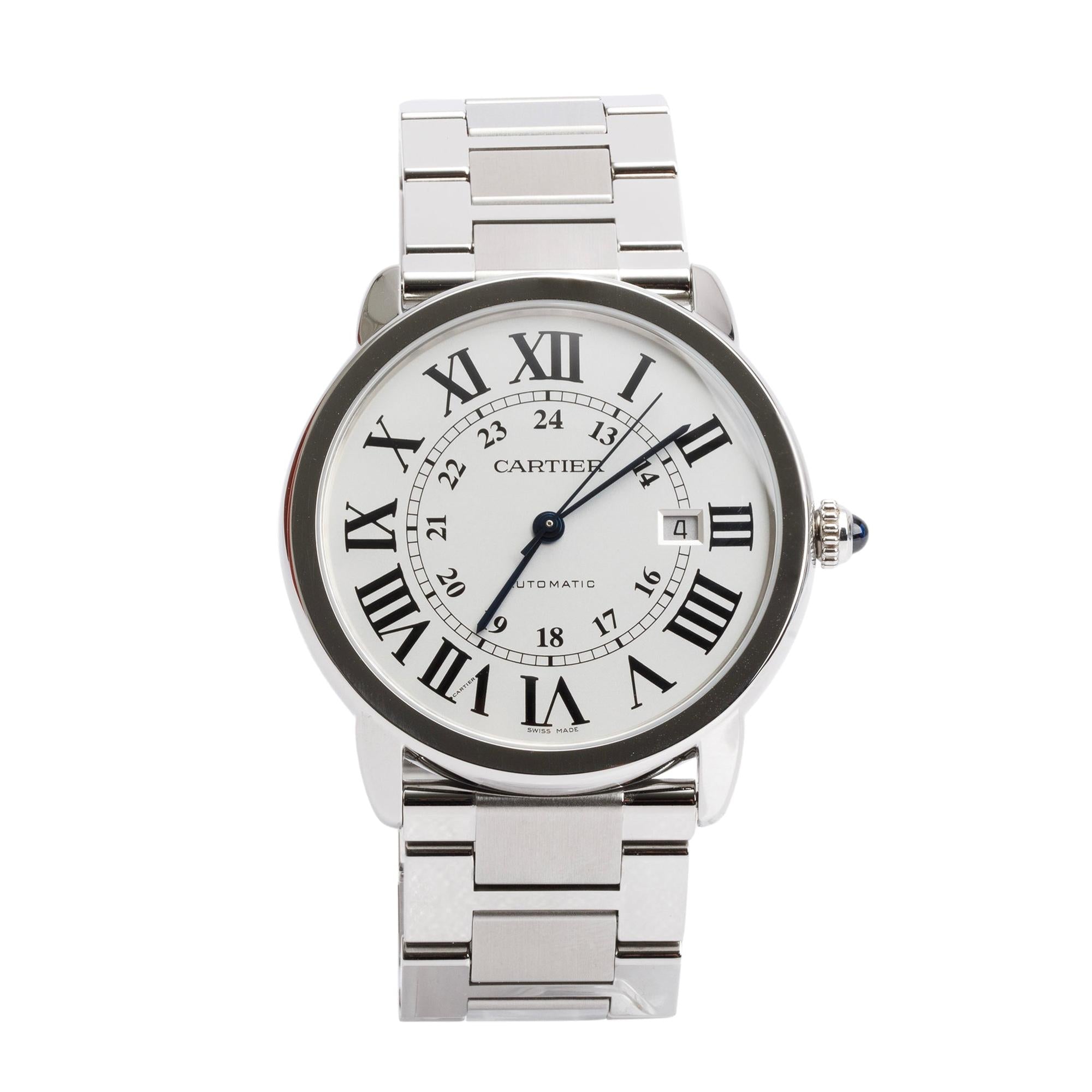 Cartier Stainless Steel Ronde Solo XL 42 MM Automatic Watch 3802 w/ Box & Papers
