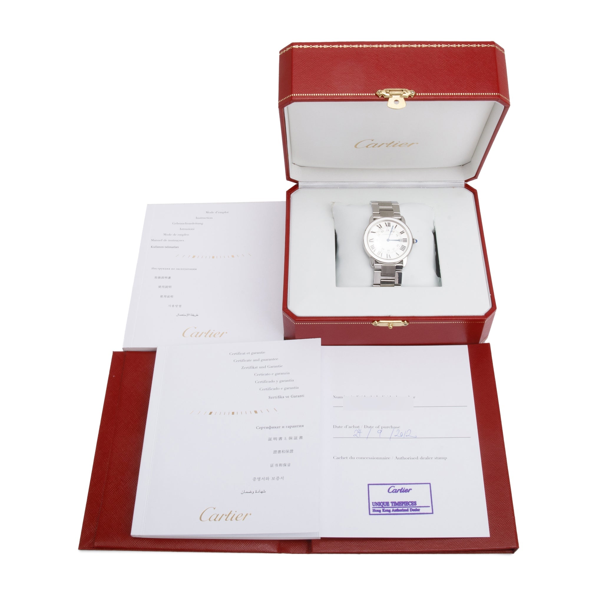 Cartier Stainless Steel Ronde Solo de Cartier 36 MM Watch 2934 w/ Box & Papers