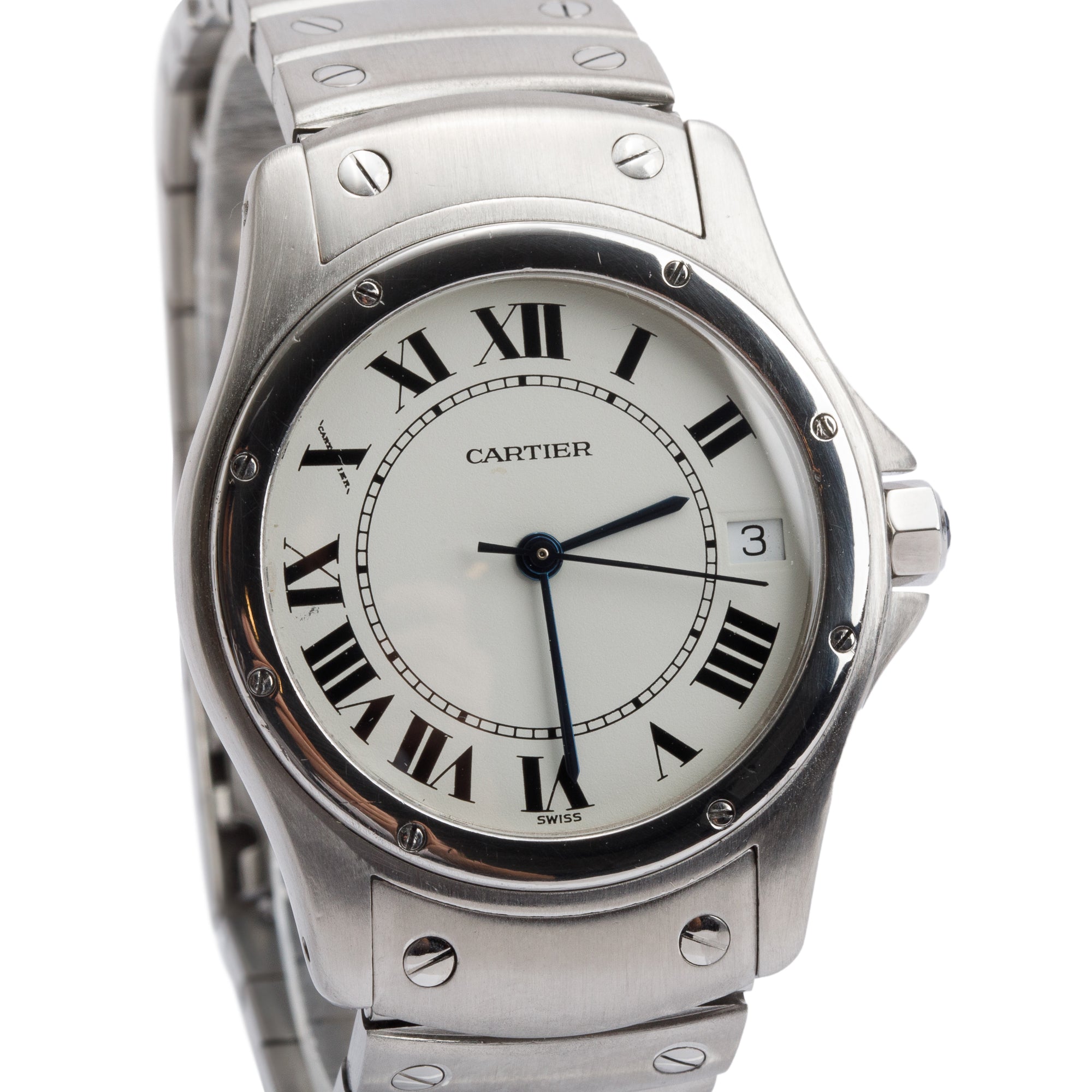 Cartier Stainless Steel Santos Ronde 33 MM Automatic Watch 1920