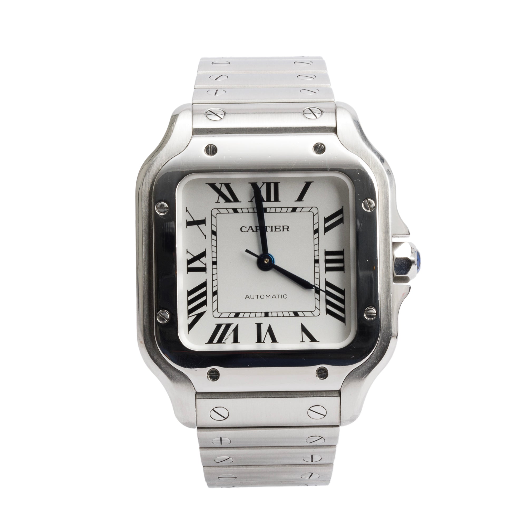 Cartier Stainless Steel Santos de Cartier Automatic Watch, Medium Model 4075 w/ Box & Papers