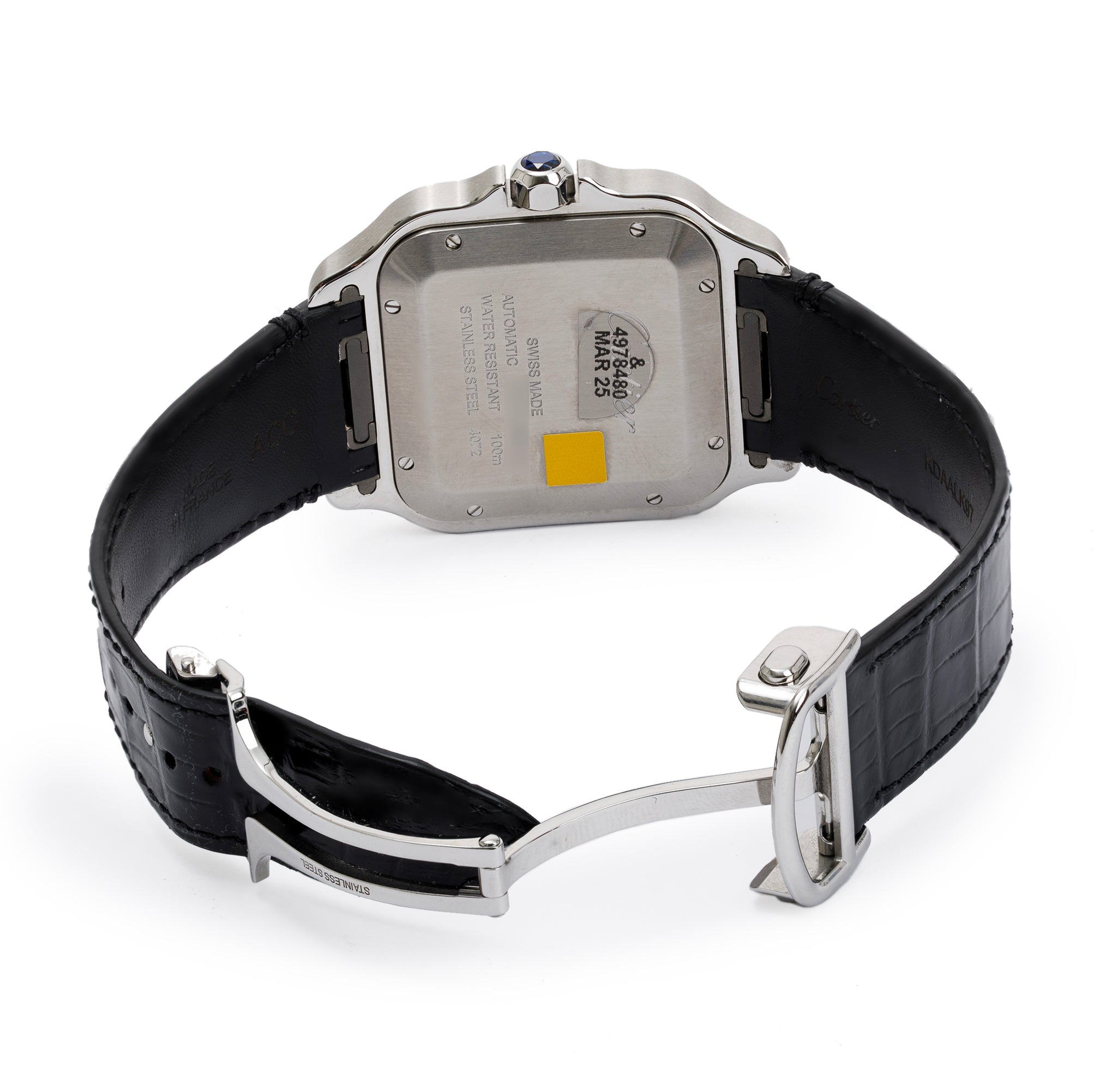 Cartier Stainless Steel Santos de Cartier Watch, Large Model w/ Box, Papers & Extra Straps