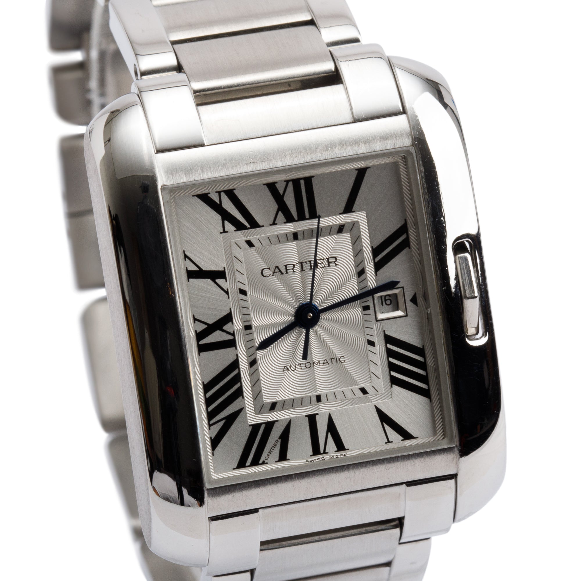 Cartier Stainless Steel Tank Anglaise Automatic Watch, Large Model 3511