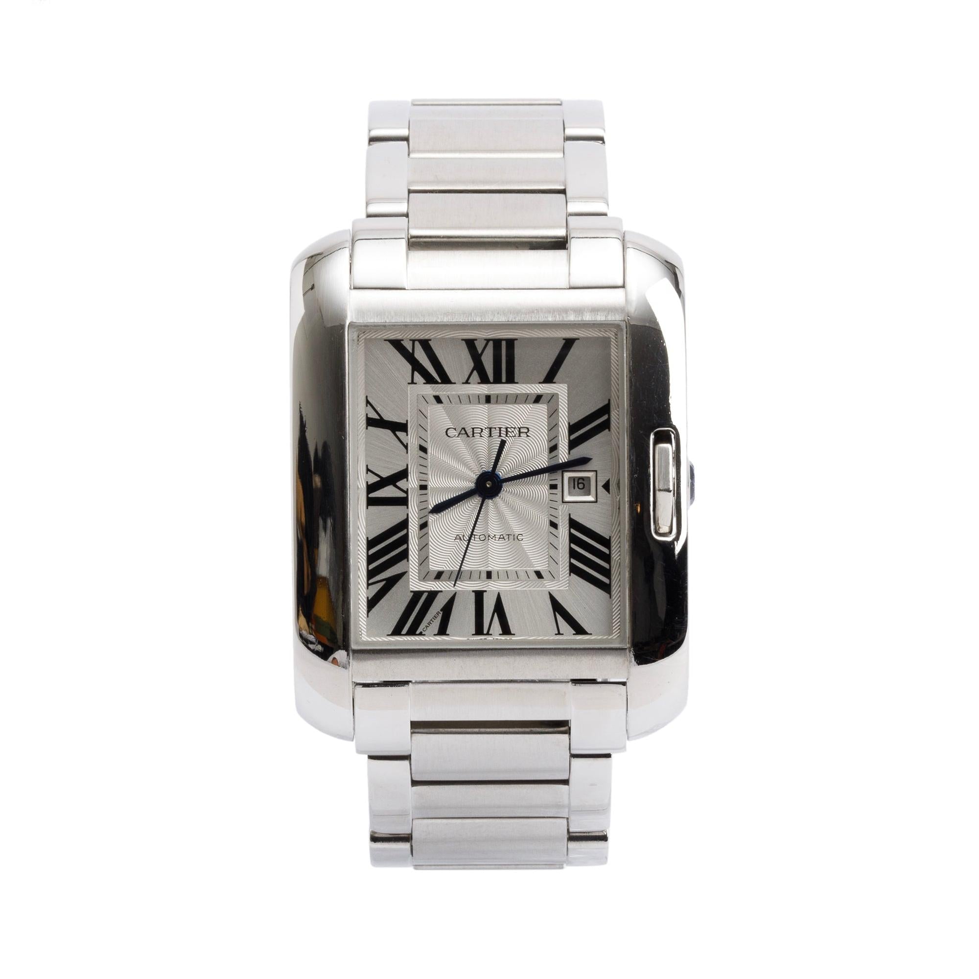Cartier Stainless Steel Tank Anglaise Automatic Watch, Large Model 3511