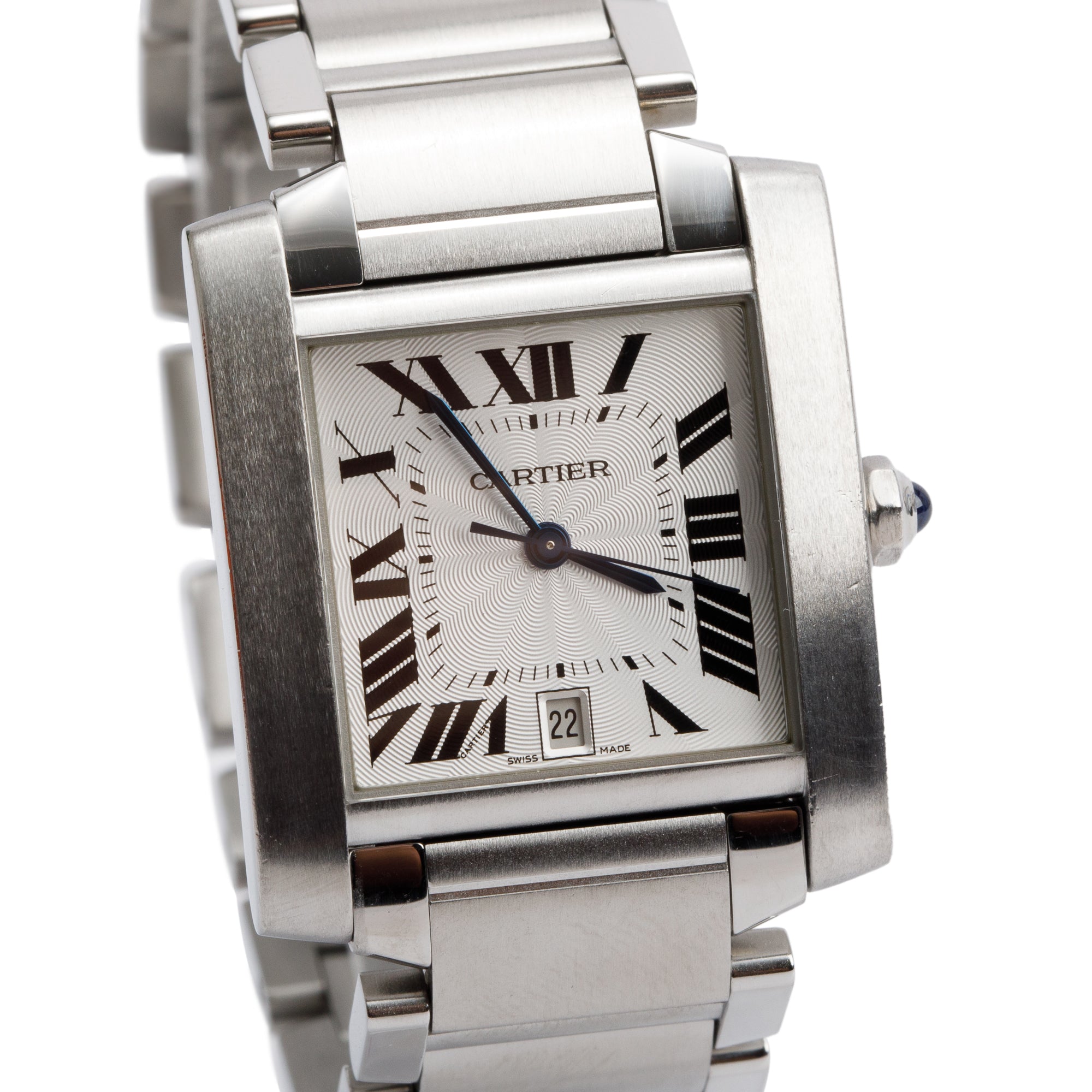 Cartier Stainless Steel Tank Francaise Automatic Watch, Large Model 2302 w/ Box