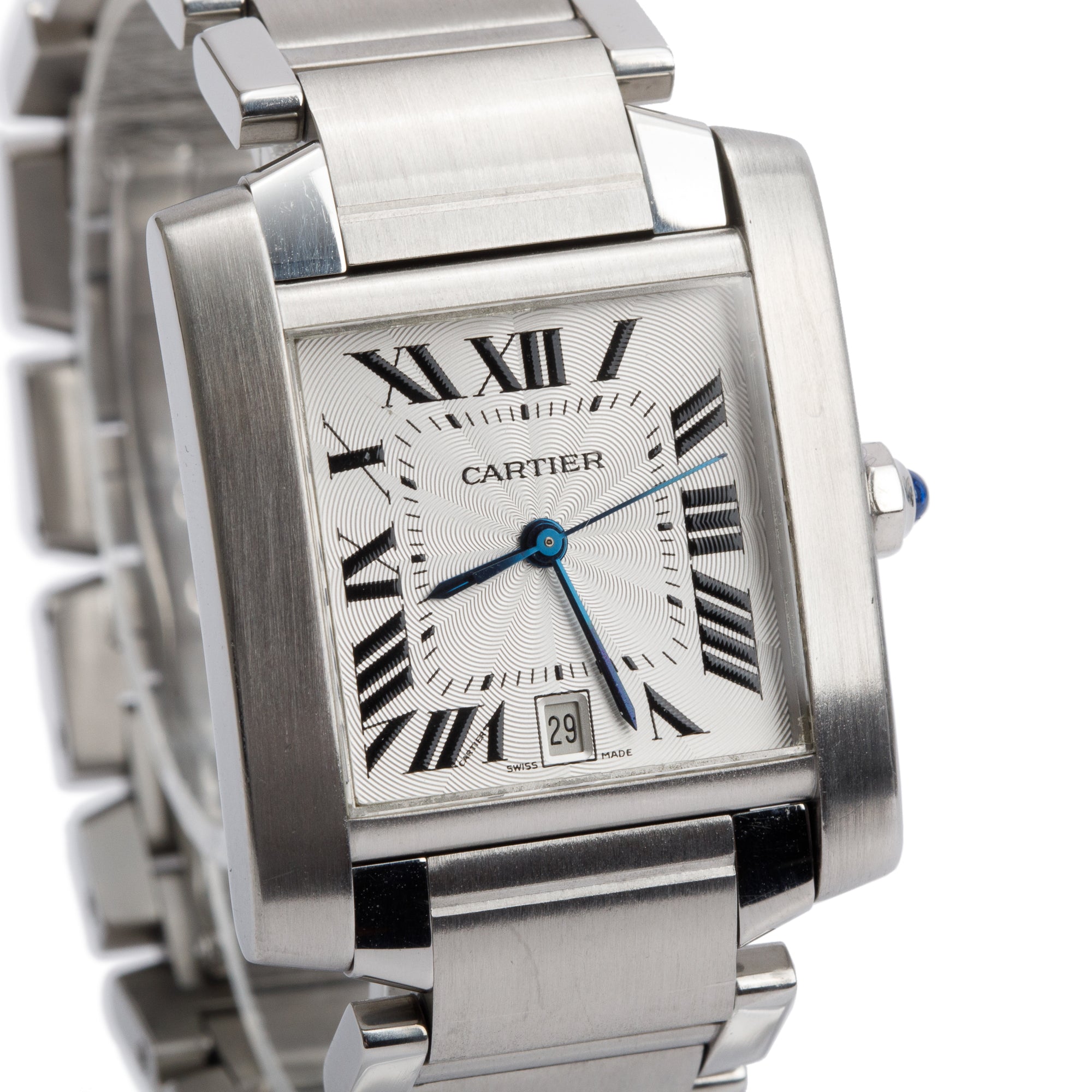 Cartier Stainless Steel Tank Francaise Automatic Watch, Large Model 2302 w/ Box & Papers