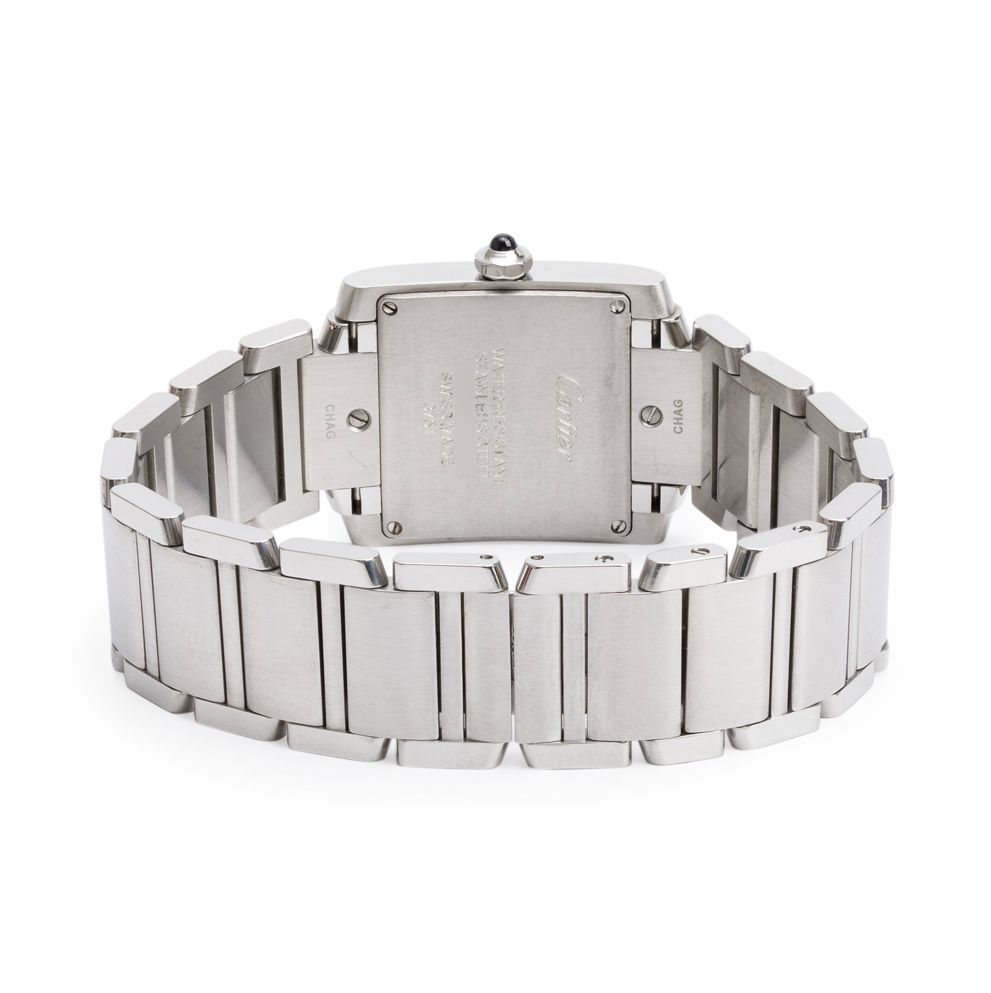 Cartier Stainless Steel Tank Francaise Watch, Medium Model 3751 w/ Box & Papers