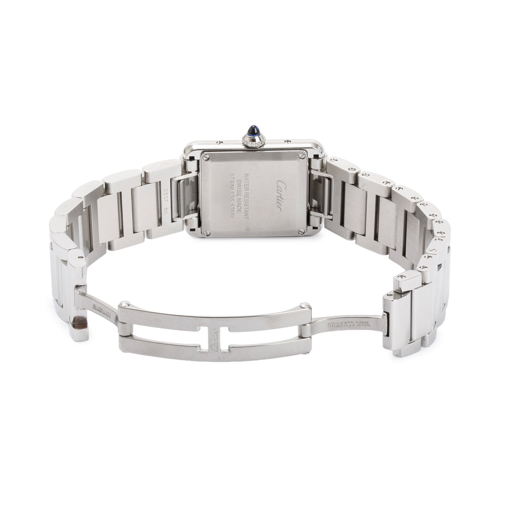 Cartier Stainless Steel Tank Must Watch, Small Model w/ Box & Papers
