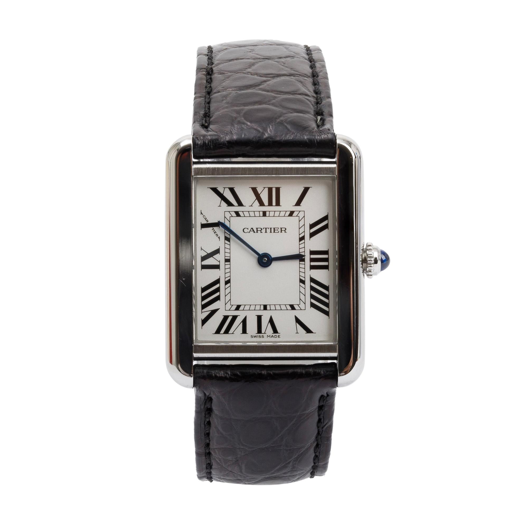 Cartier Stainless Steel Tank Solo Watch w/ Box & Papers