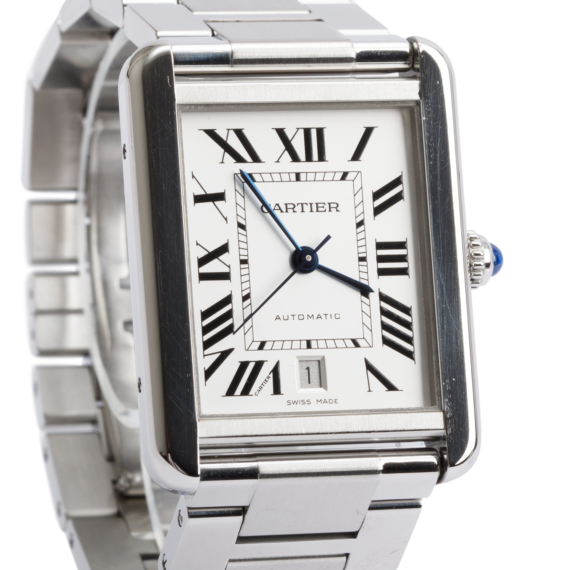Cartier Stainless Steel Tank Solo XL 31 MM Automatic Watch w/ Box & Papers