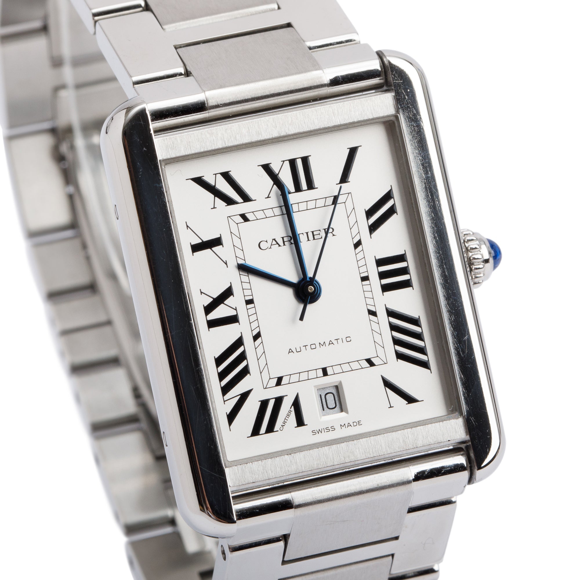 Cartier Stainless Steel Tank Solo XL Automatic Watch 3800 w/ Box & Papers