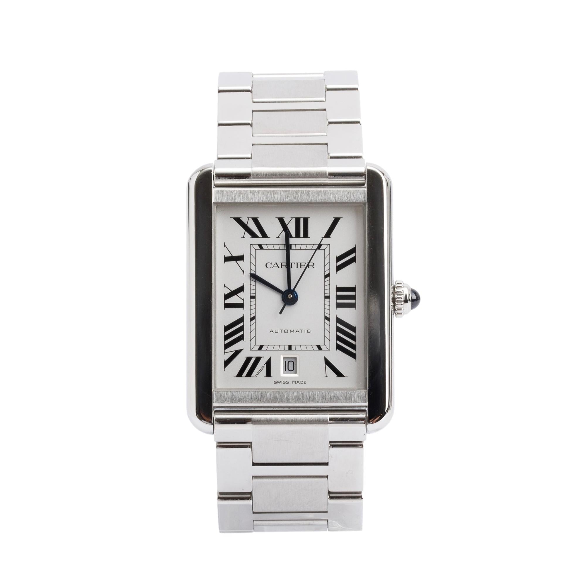 Cartier Stainless Steel Tank Solo XL Automatic Watch 3800 w/ Box & Papers