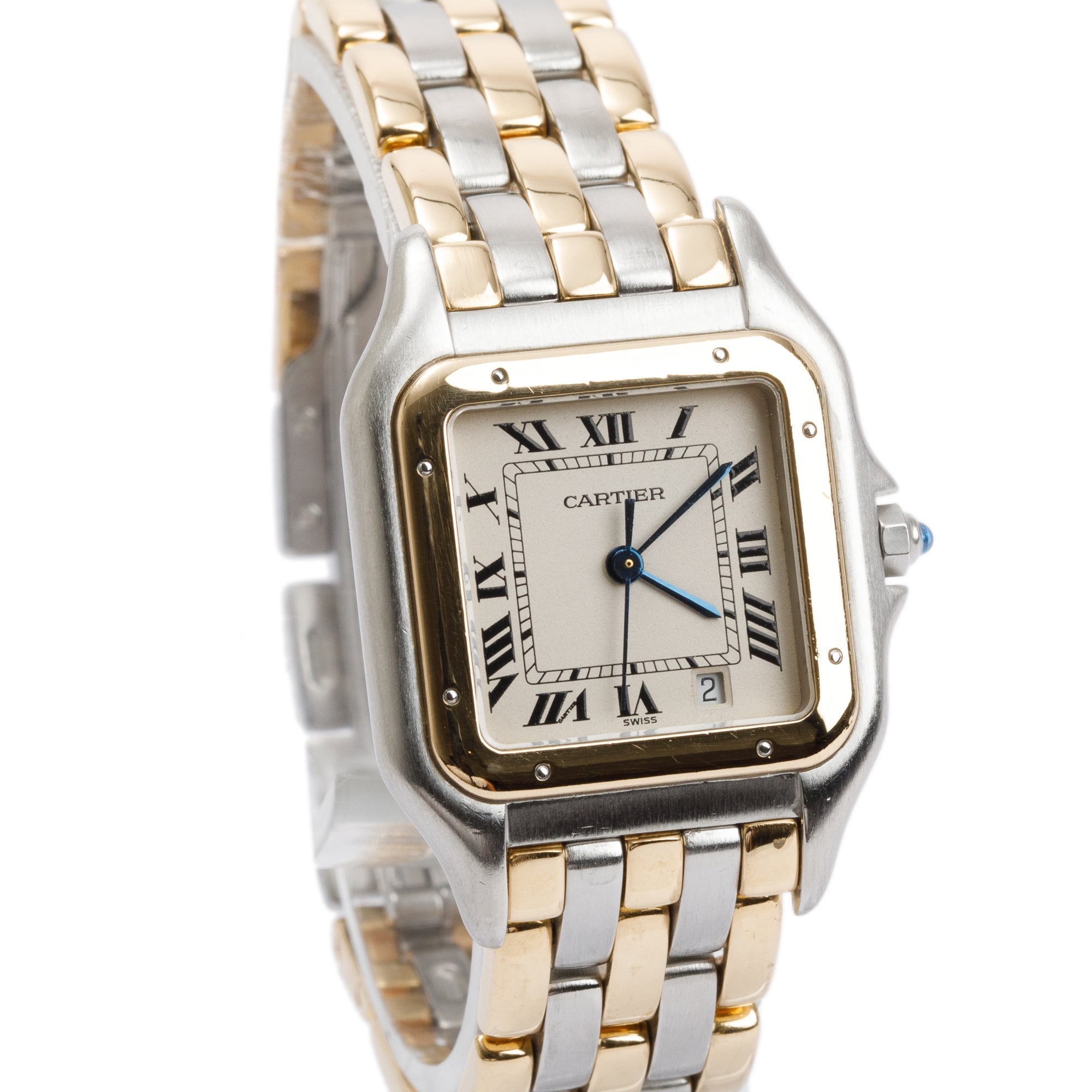 Cartier Steel & 18k Yellow Gold 3-Row Gold Panthere de Cartier Watch, Medium Model