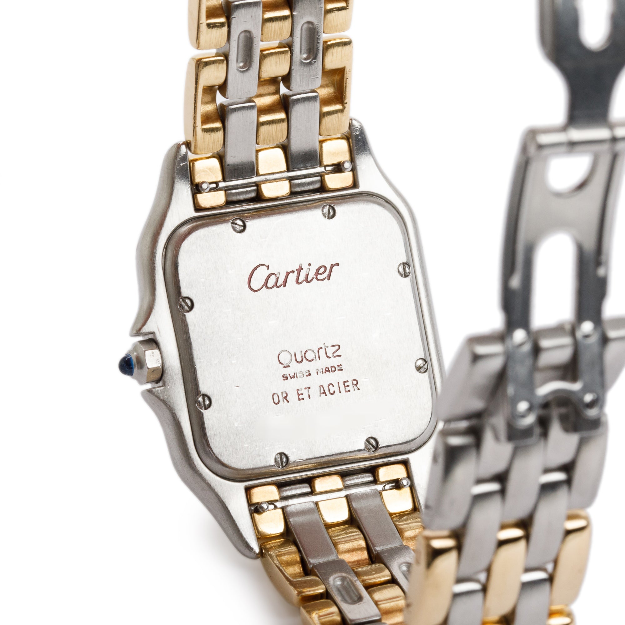 Cartier Steel & 18k Yellow Gold 3-Row Gold Panthere de Cartier Watch, Medium Model