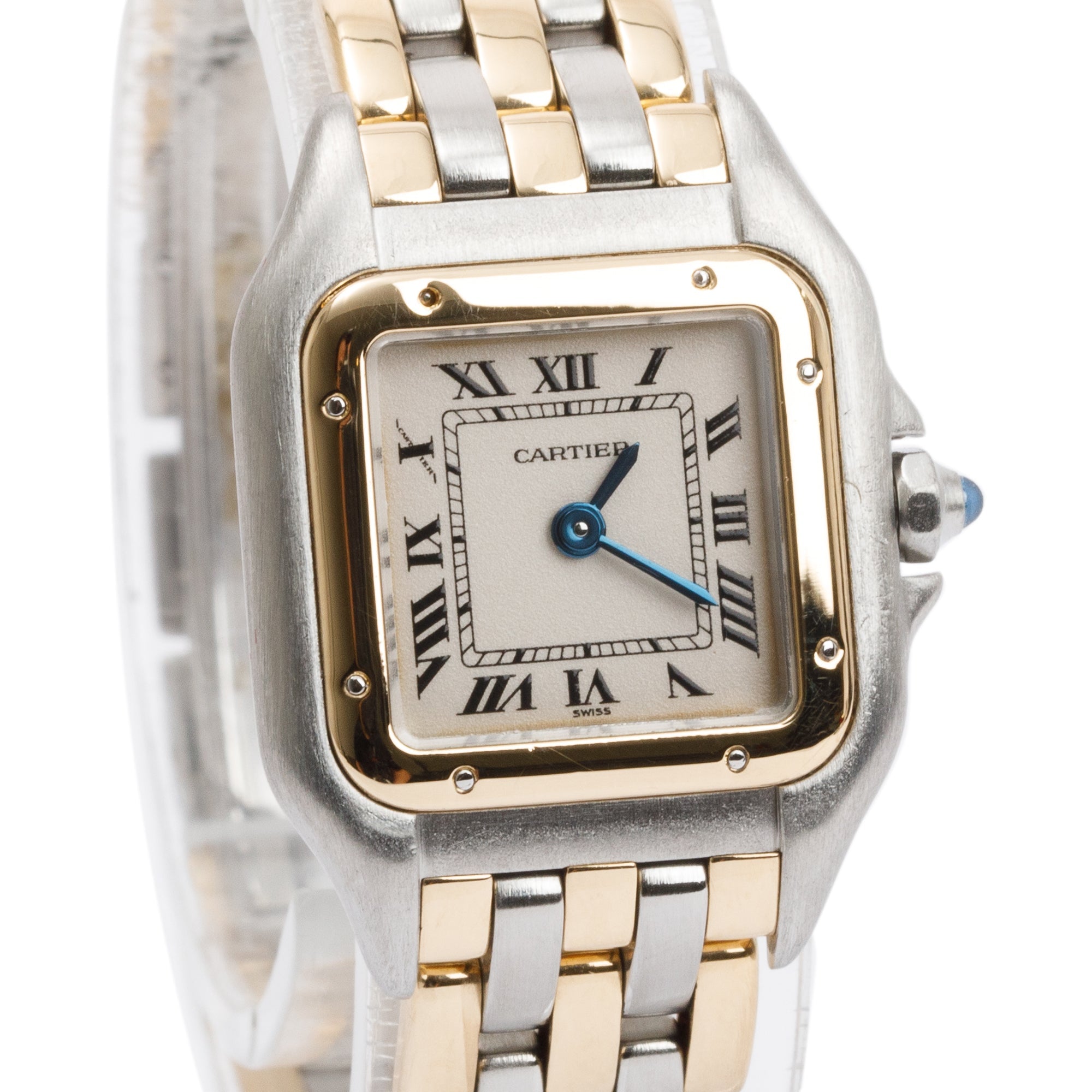 Cartier Steel & 18k Yellow Gold 3-Row Gold Panthere de Cartier Watch, Small Model
