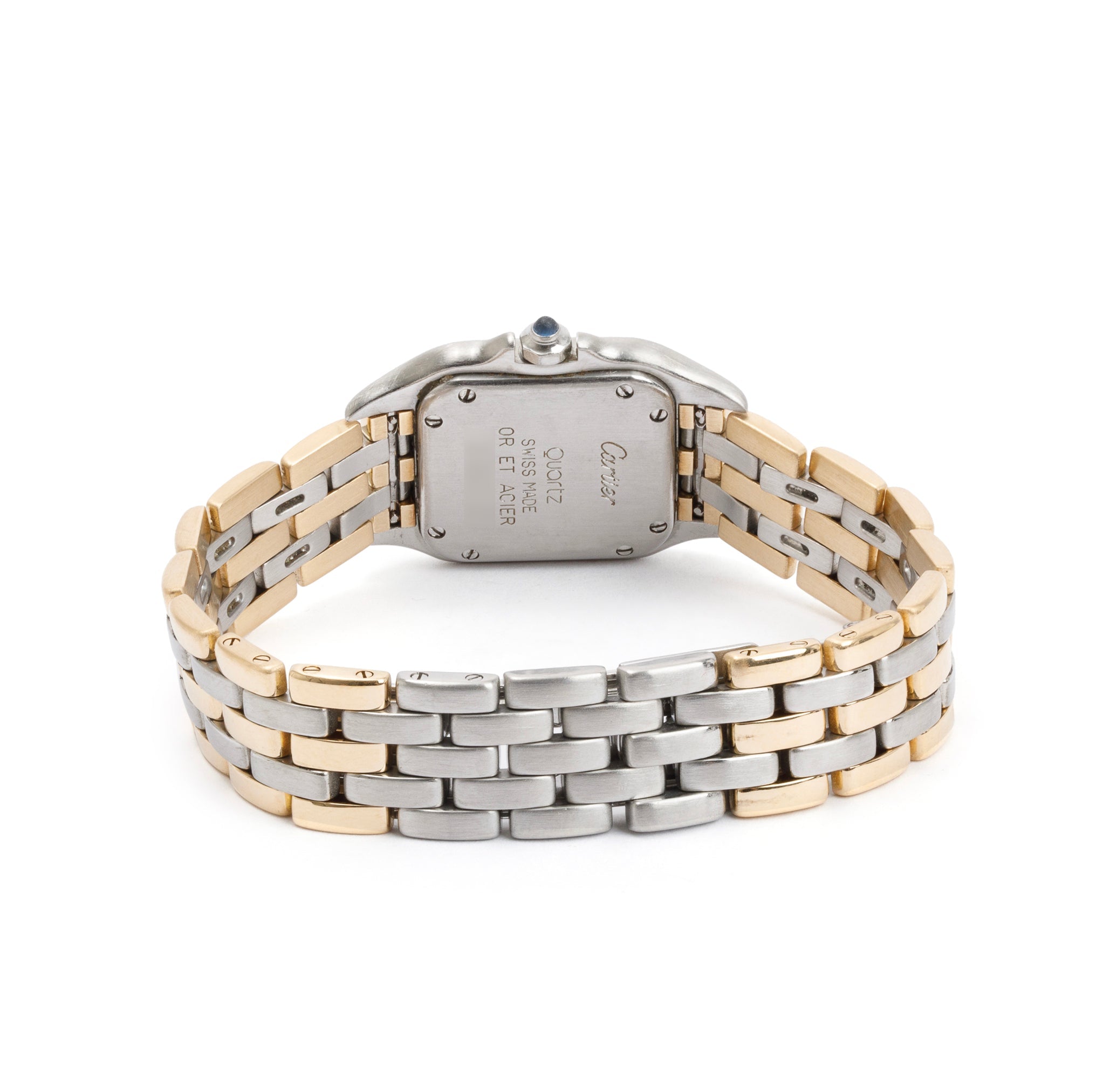 Cartier Steel & 18k Yellow Gold 3-Row Gold Panthere de Cartier Watch, Small Model
