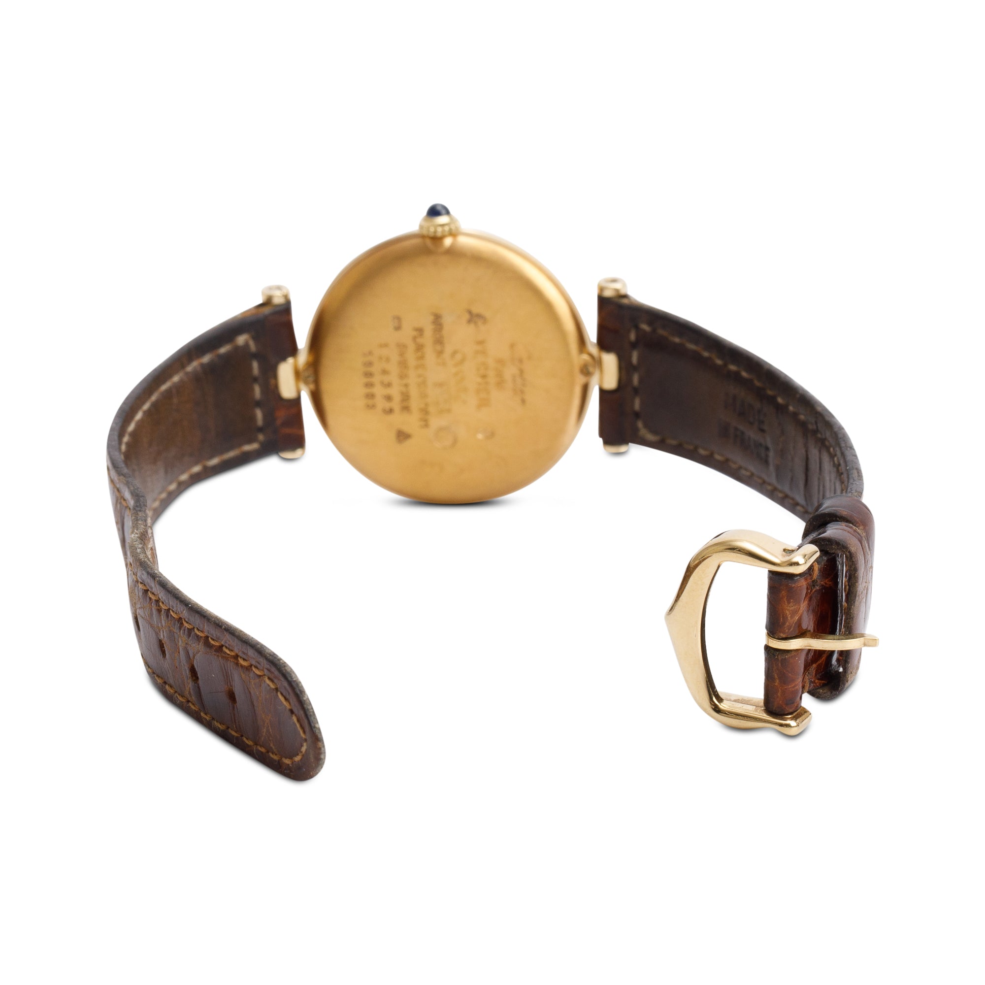 Cartier Vintage 18k Gold Vermeil Sterling Silver Argent Must De Cartier Vendome 30 MM Quartz Watch