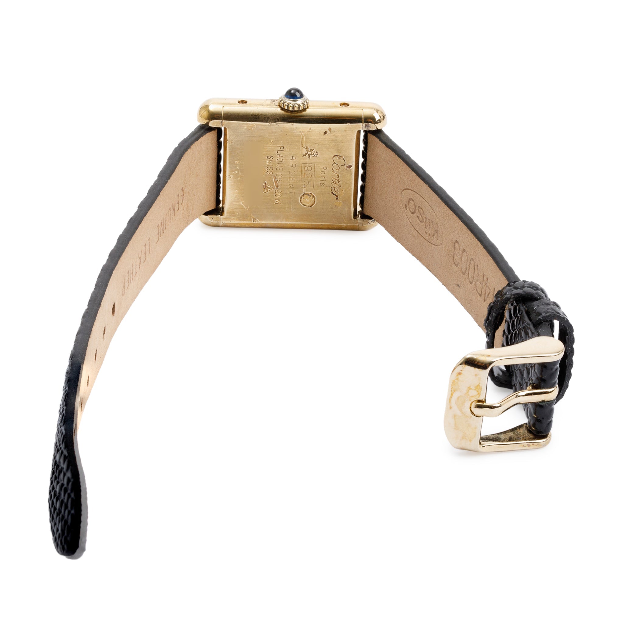 Cartier Vintage 18k Gold Vermeil Sterling Silver Argent Must De Cartier Watch