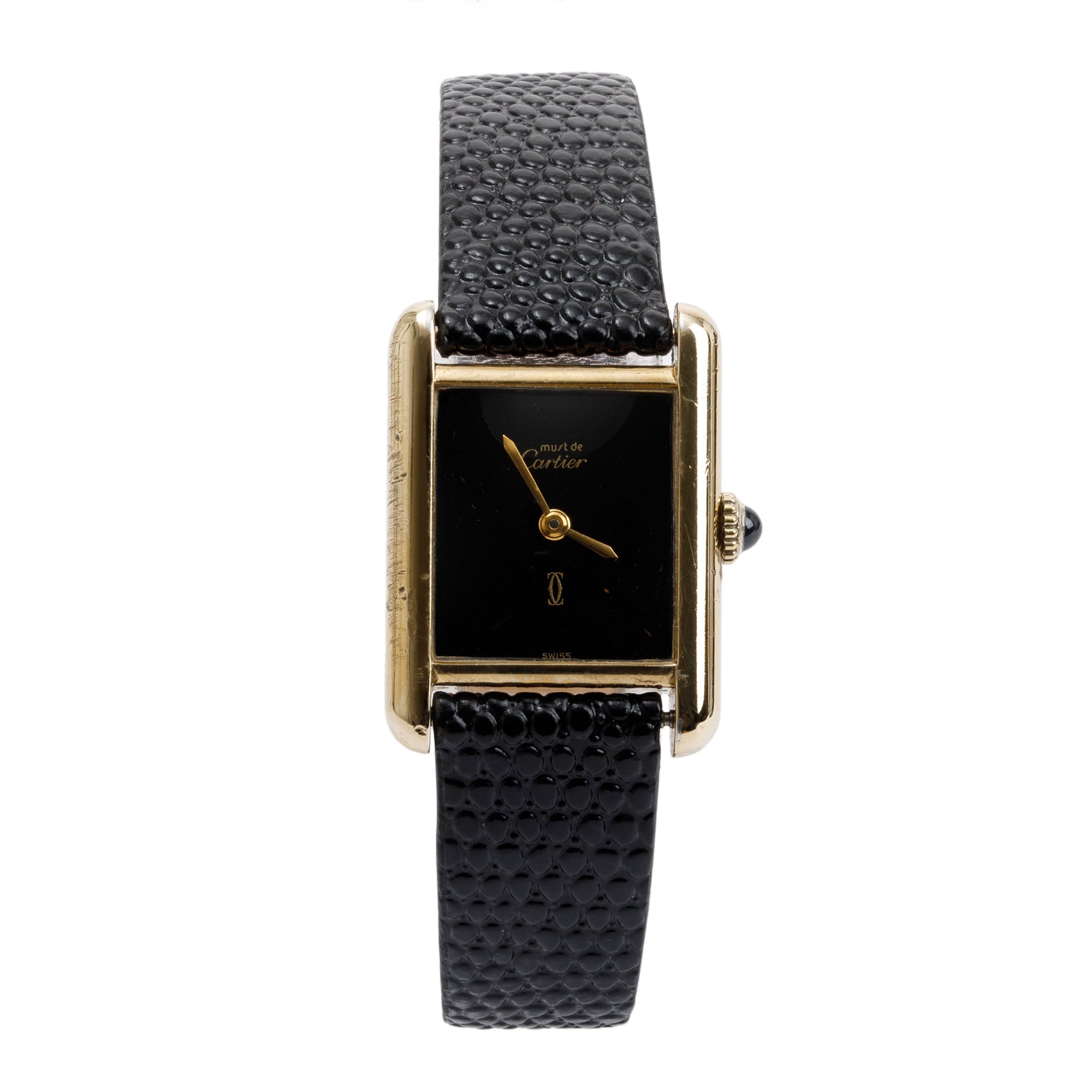 Cartier Vintage 18k Gold Vermeil Sterling Silver Argent Must De Cartier Watch