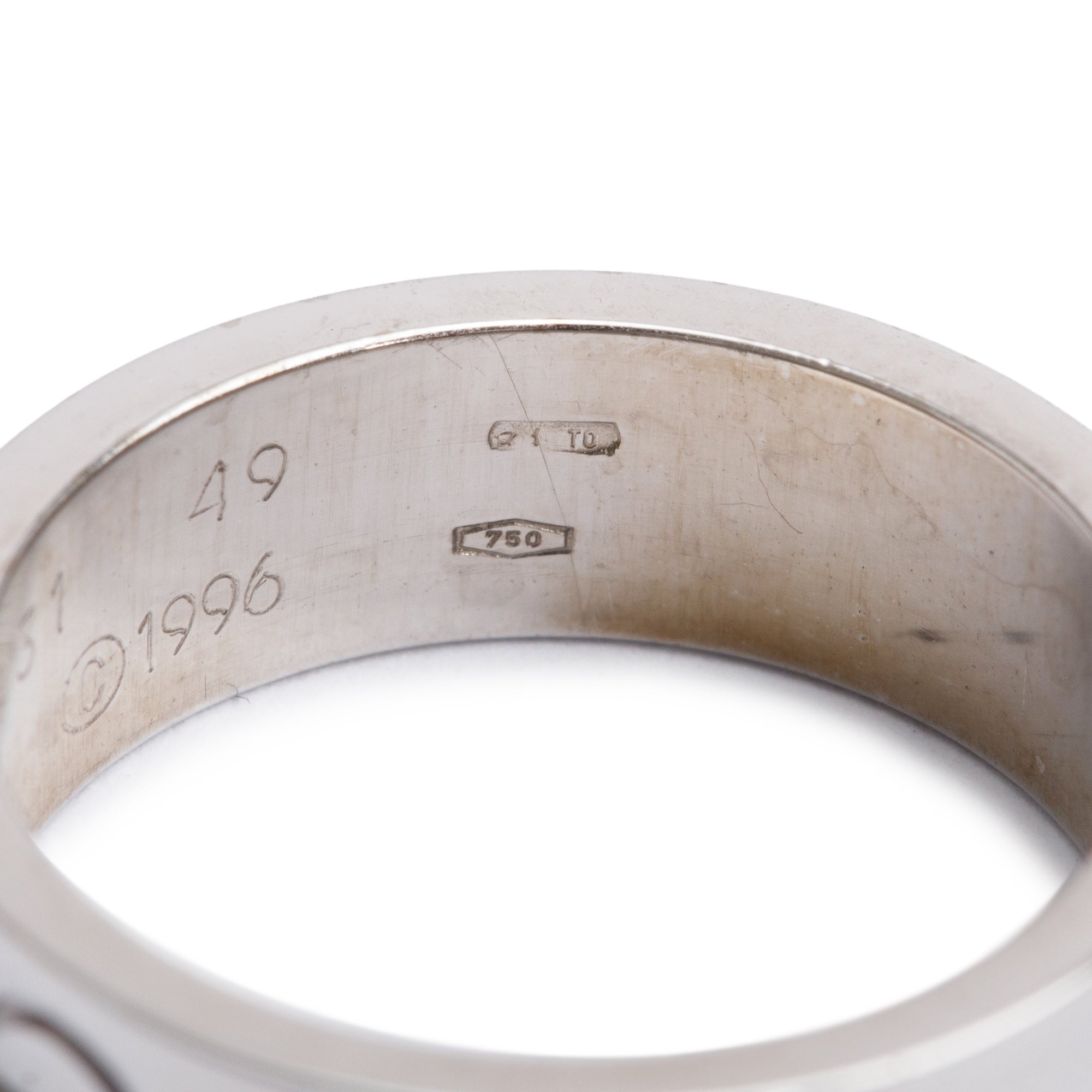 Cartier Vintage 18k White Gold 5.5MM Love Ring, Size 49 4.75