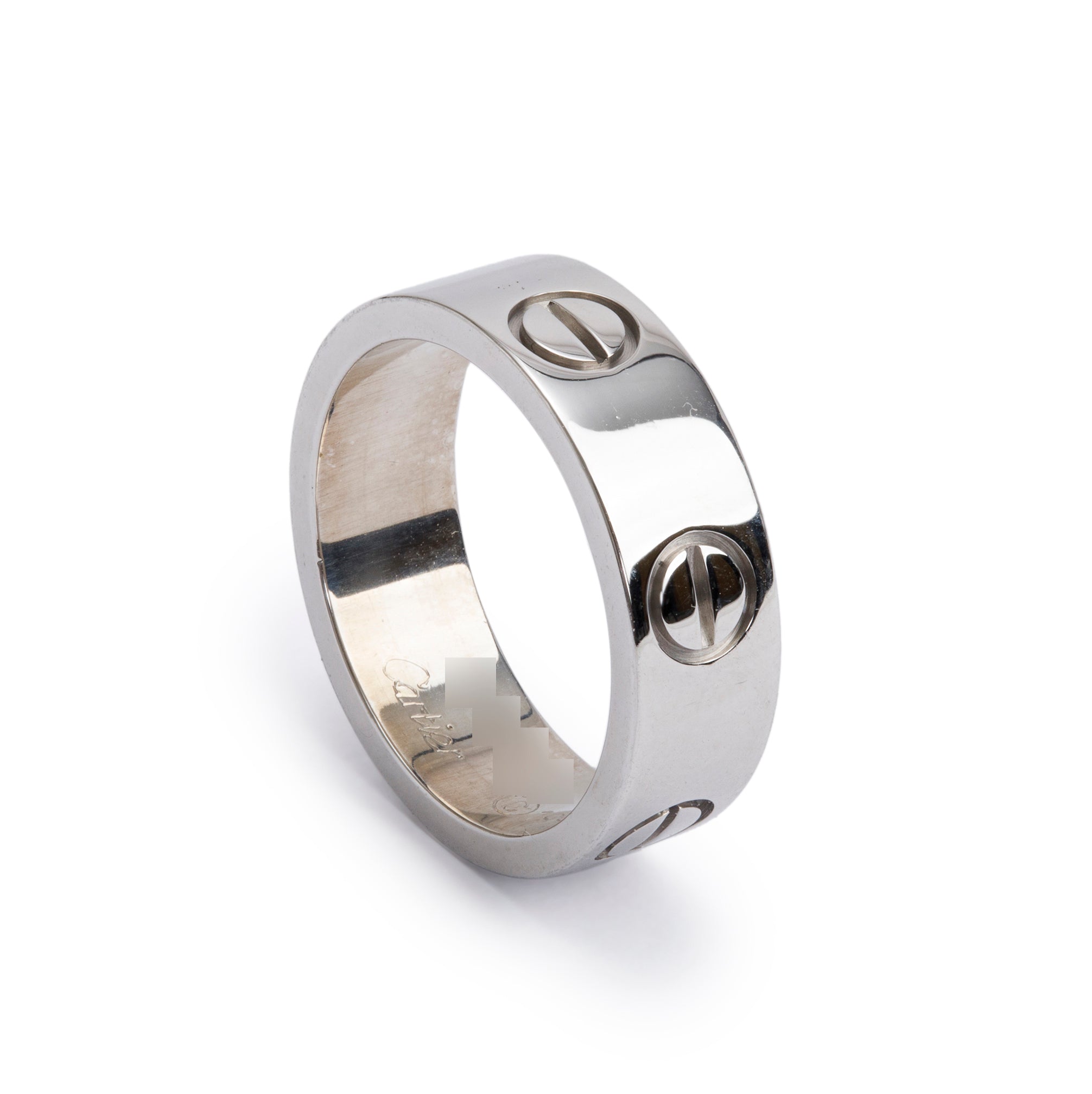 Cartier Vintage 18k White Gold 5.5MM Love Ring, Size 49 4.75