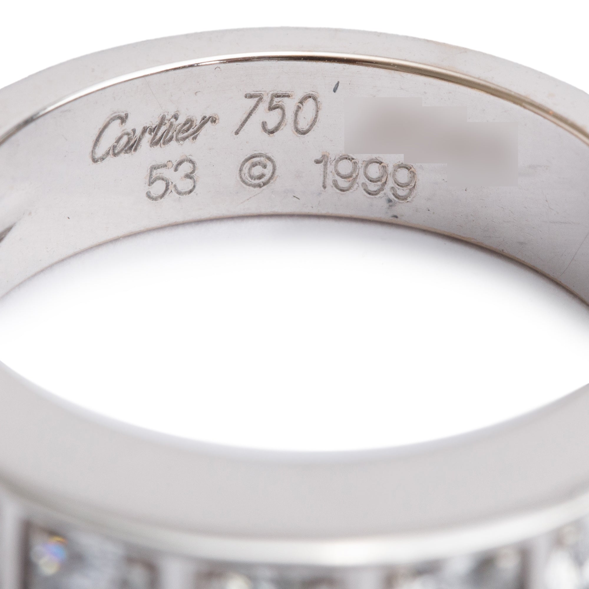 Cartier Vintage 18k White Gold Diamond Tectonic Band Ring, Size 53 6.5
