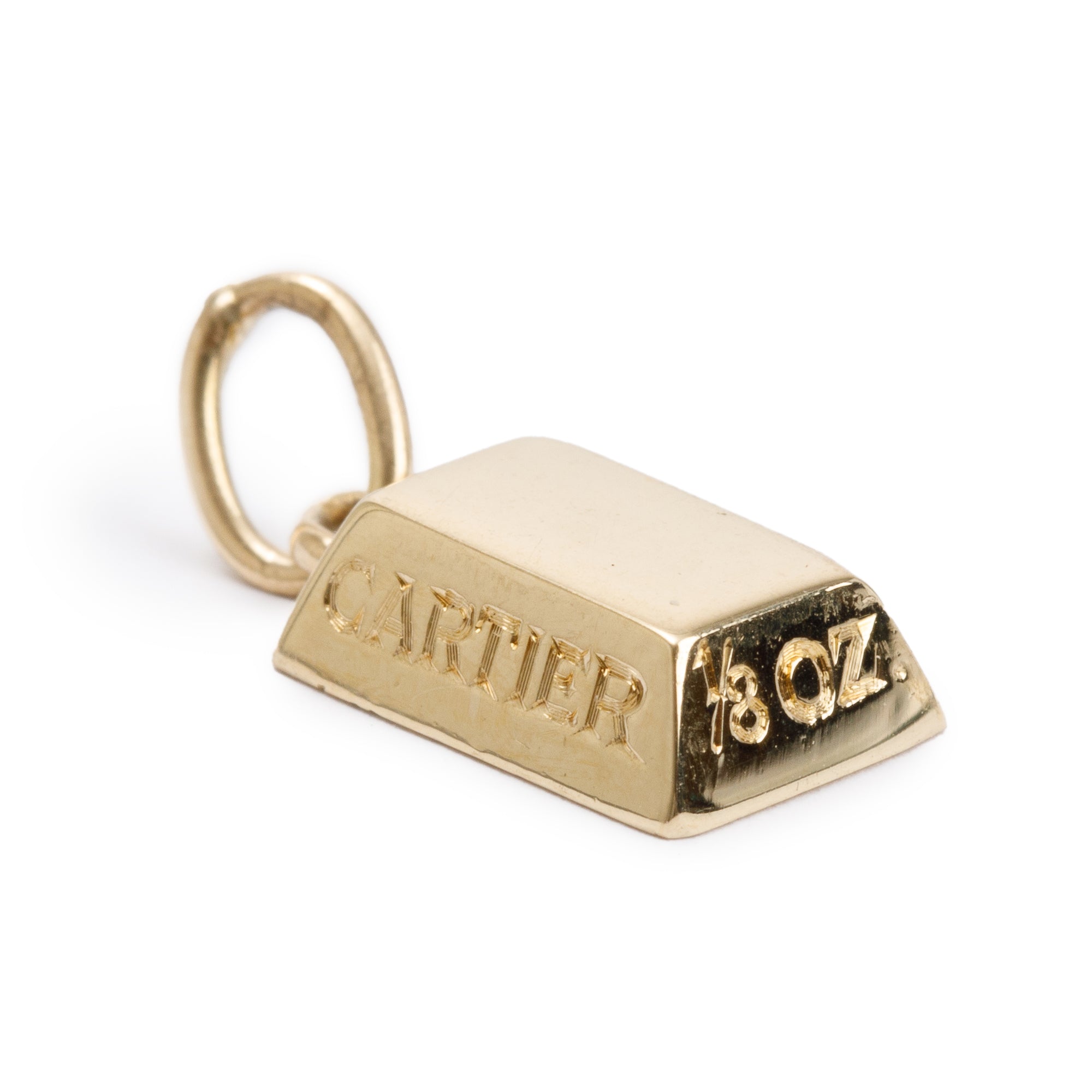 Cartier Vintage 18k Yellow Gold Ingot 1/8 Oz Charm w/ Box