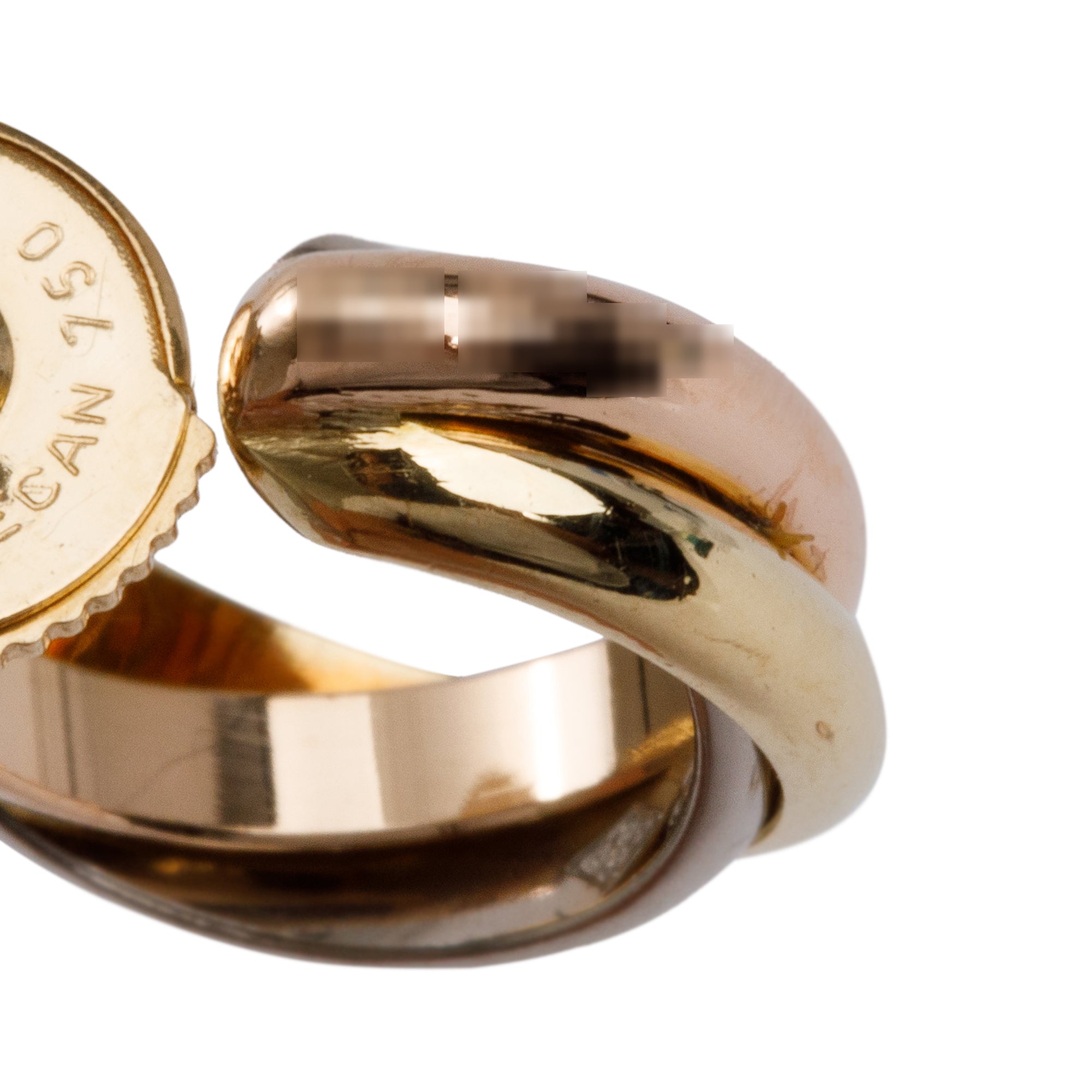 Cartier Vintage 18k Yellow, White & Rose Gold Trinity Hoop Earrings