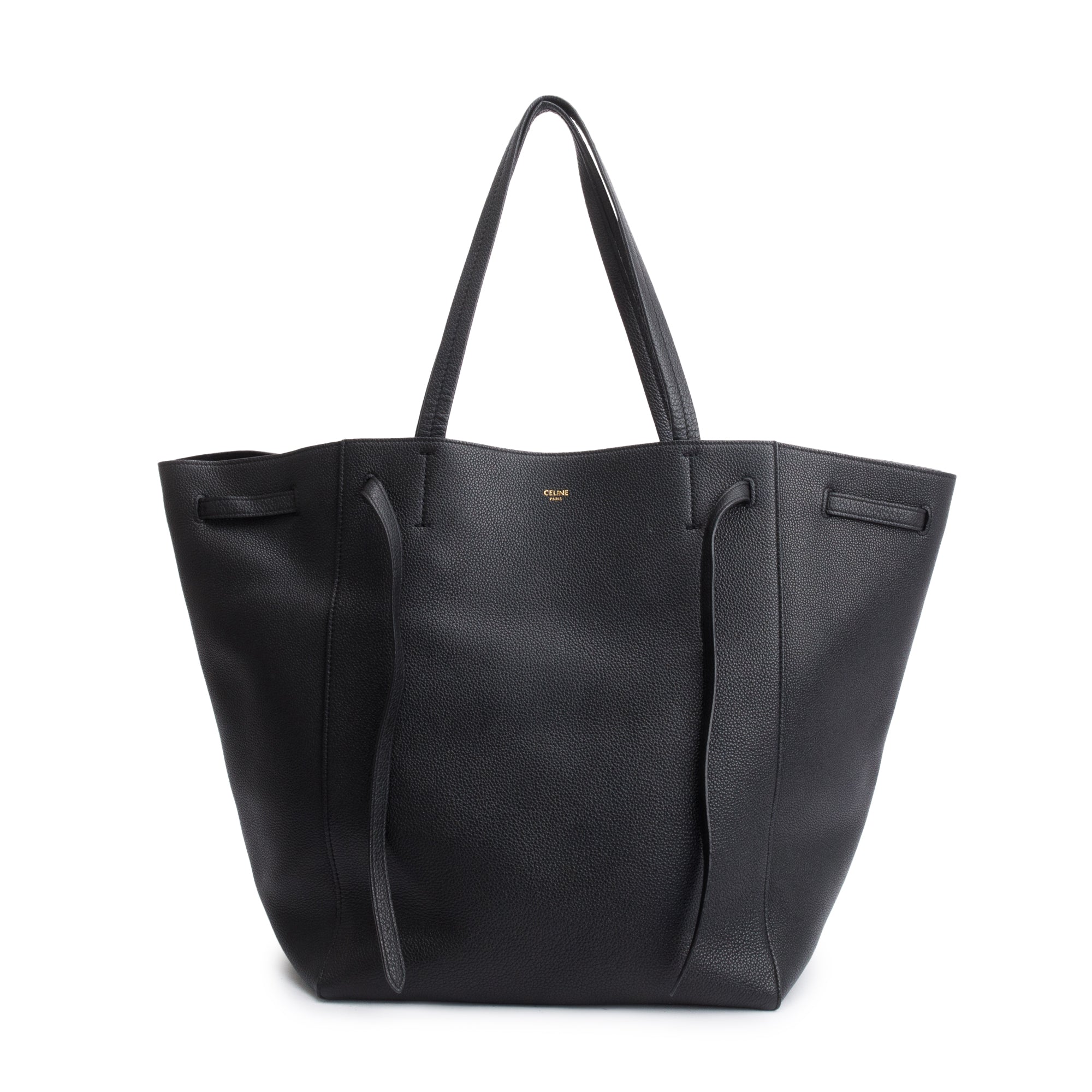 Celine 2020 Black Soft Grained Calfskin Medium Cabas Phantom Tote