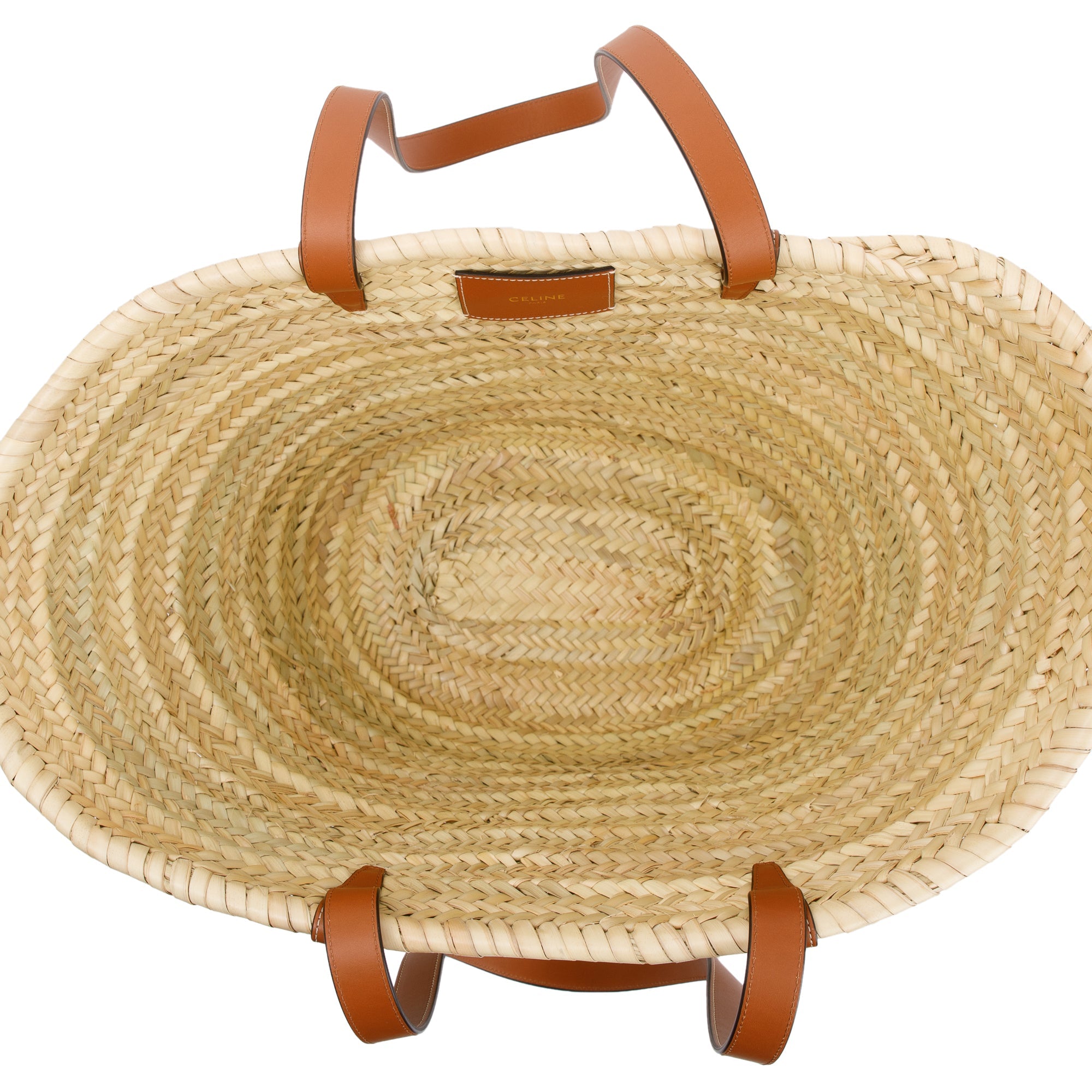 Celine 2021 Neutral Raffia Large Triomphe Panier Tote