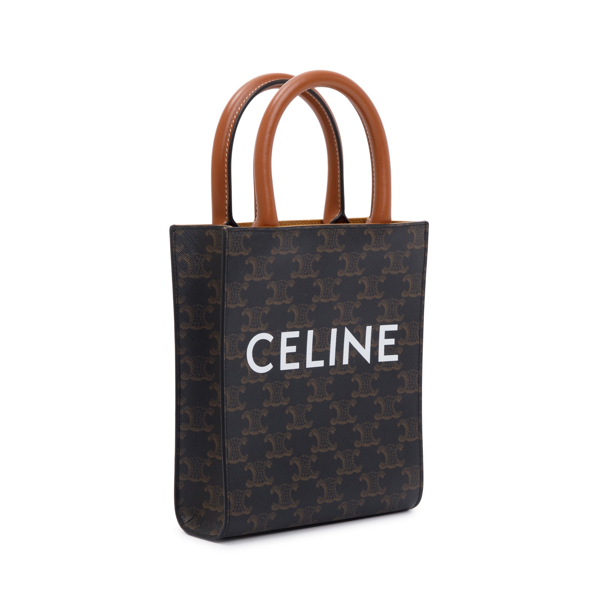 Celine 2021 Triomphe Canvas Mini Vertical Cabas Tote w/ Strap