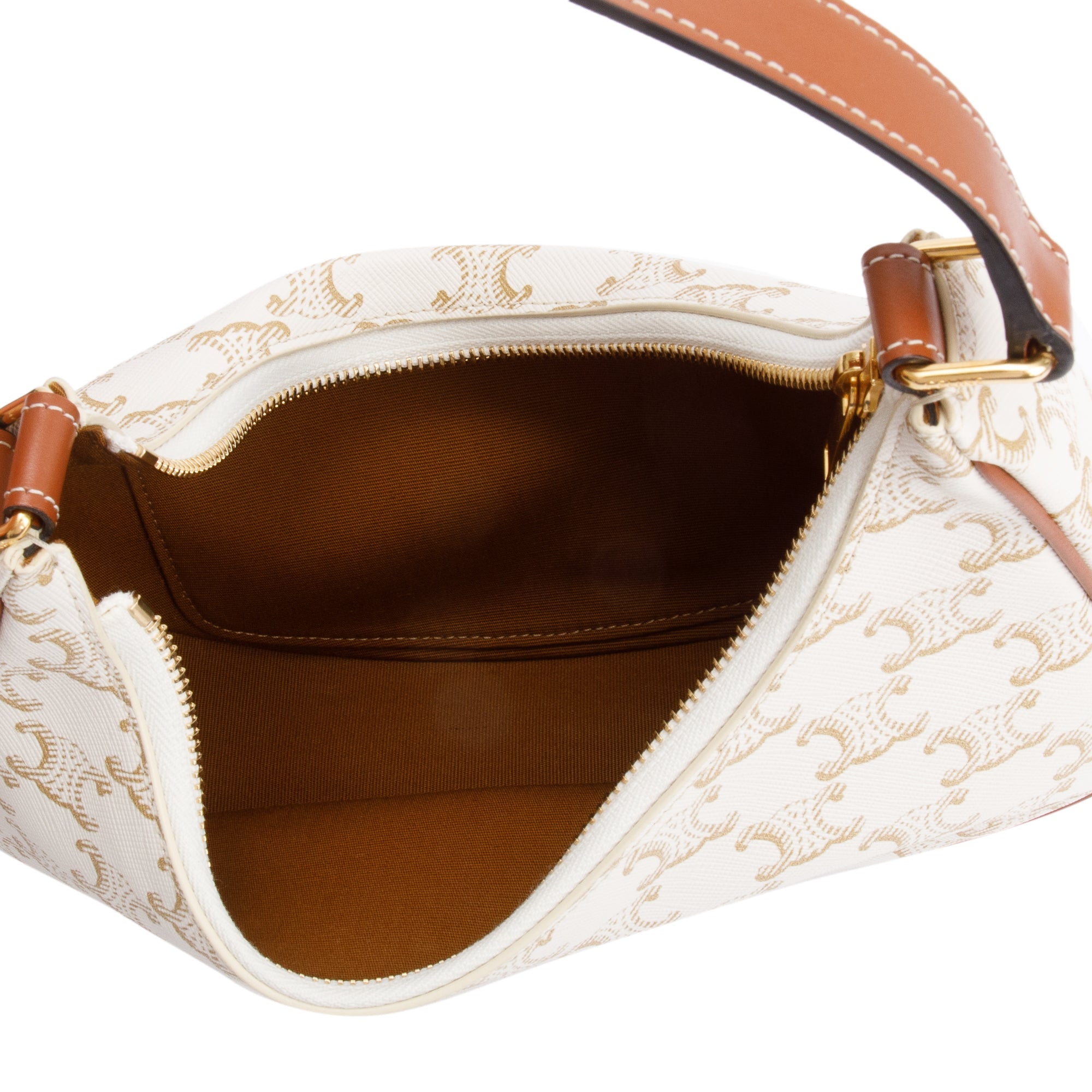 Celine 2021 White Triomphe Canvas Ava Shoulder Bag