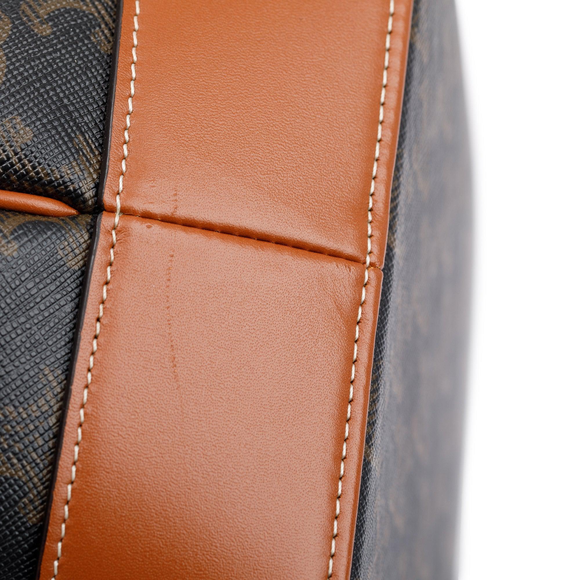 Celine 2022 Brown Triomphe Canvas Medium Bucket Bag