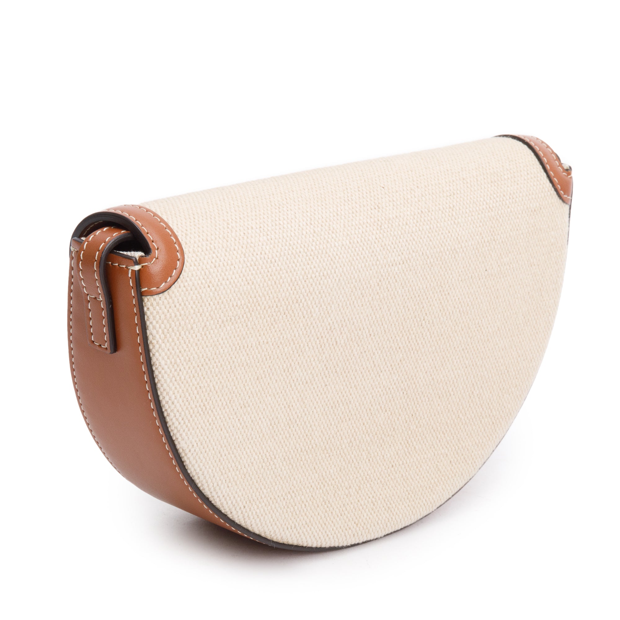 Celine 2022 Tan Smooth Calfskin Leather Neutral Canvas Besace Cuir Triomphe Crossbody Bag