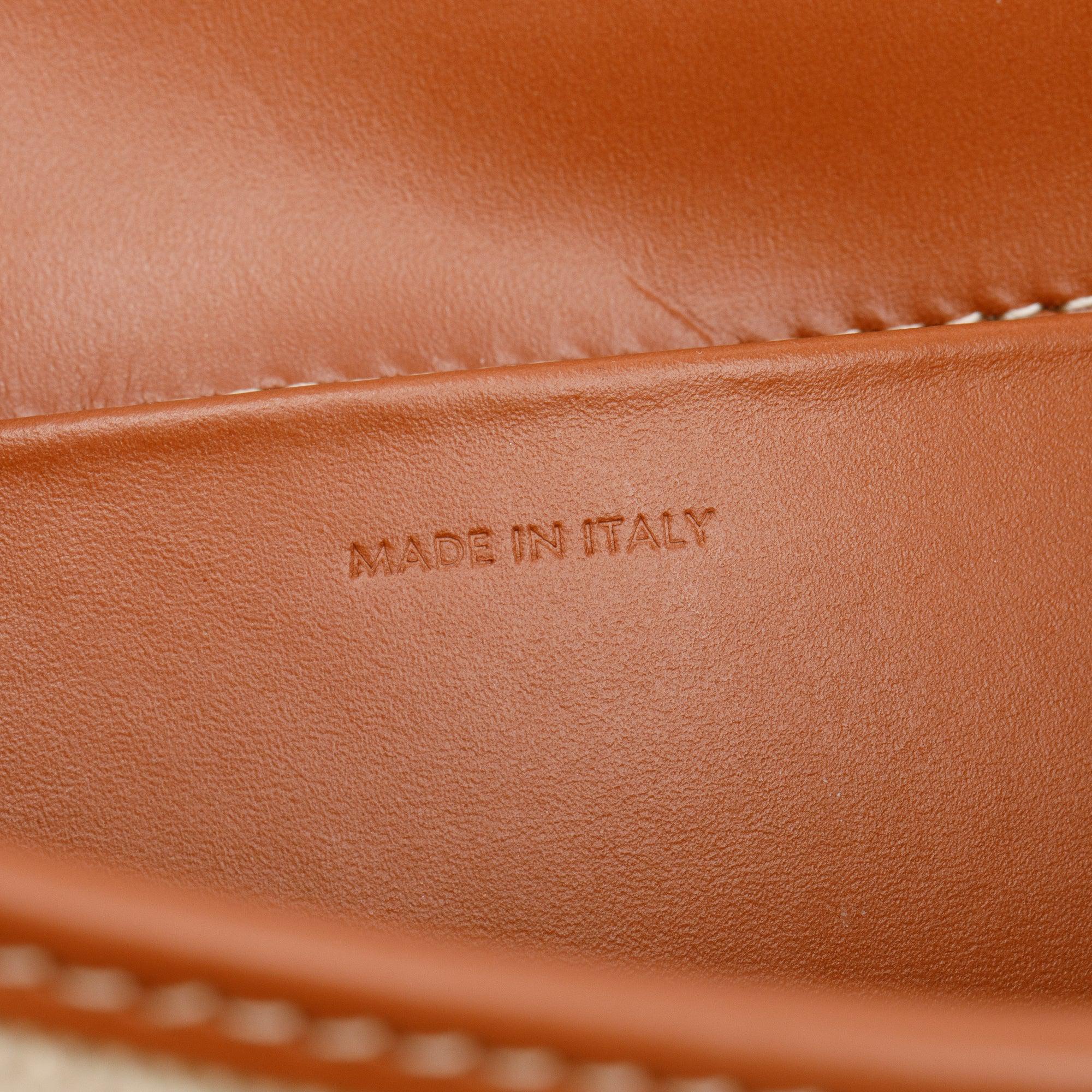 Celine 2022 Tan Smooth Calfskin Leather Neutral Canvas Besace Cuir Triomphe Crossbody Bag