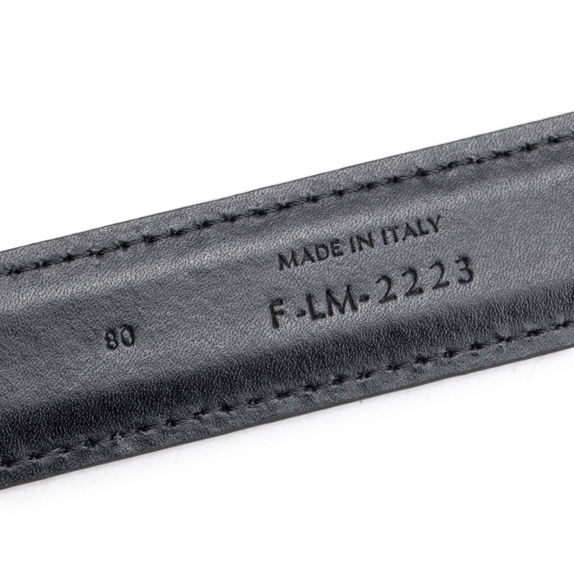 Celine 2023 Black Taurillon Leather Medium Triomphe 25 MM Belt, Size 80 w/ Box