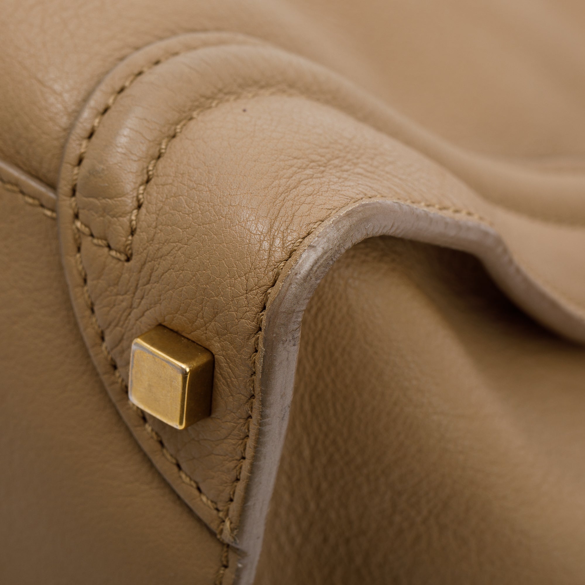 Celine Beige Calfskin Leather Medium Luggage Tote