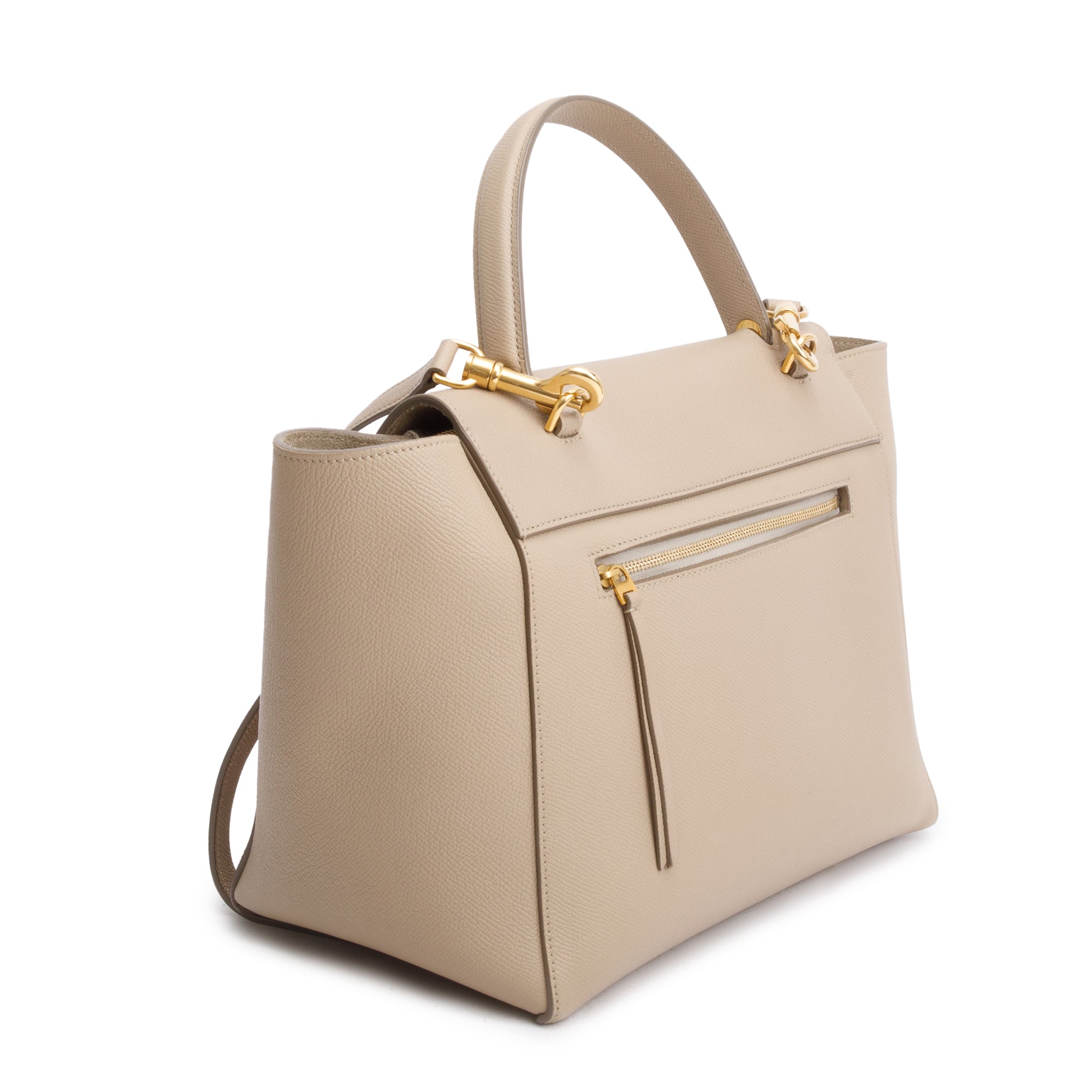 Celine Beige Grained Calfskin Leather Mini Belt Bag w/ Strap