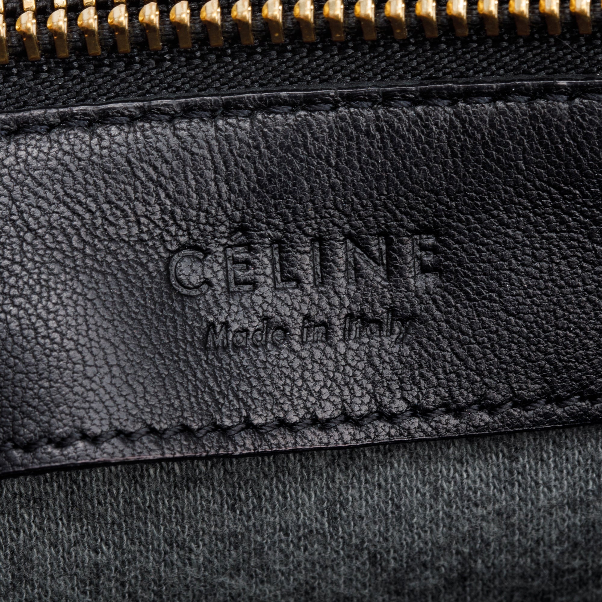 Celine Black Calfskin Leather Large Trio Crossbody Bag