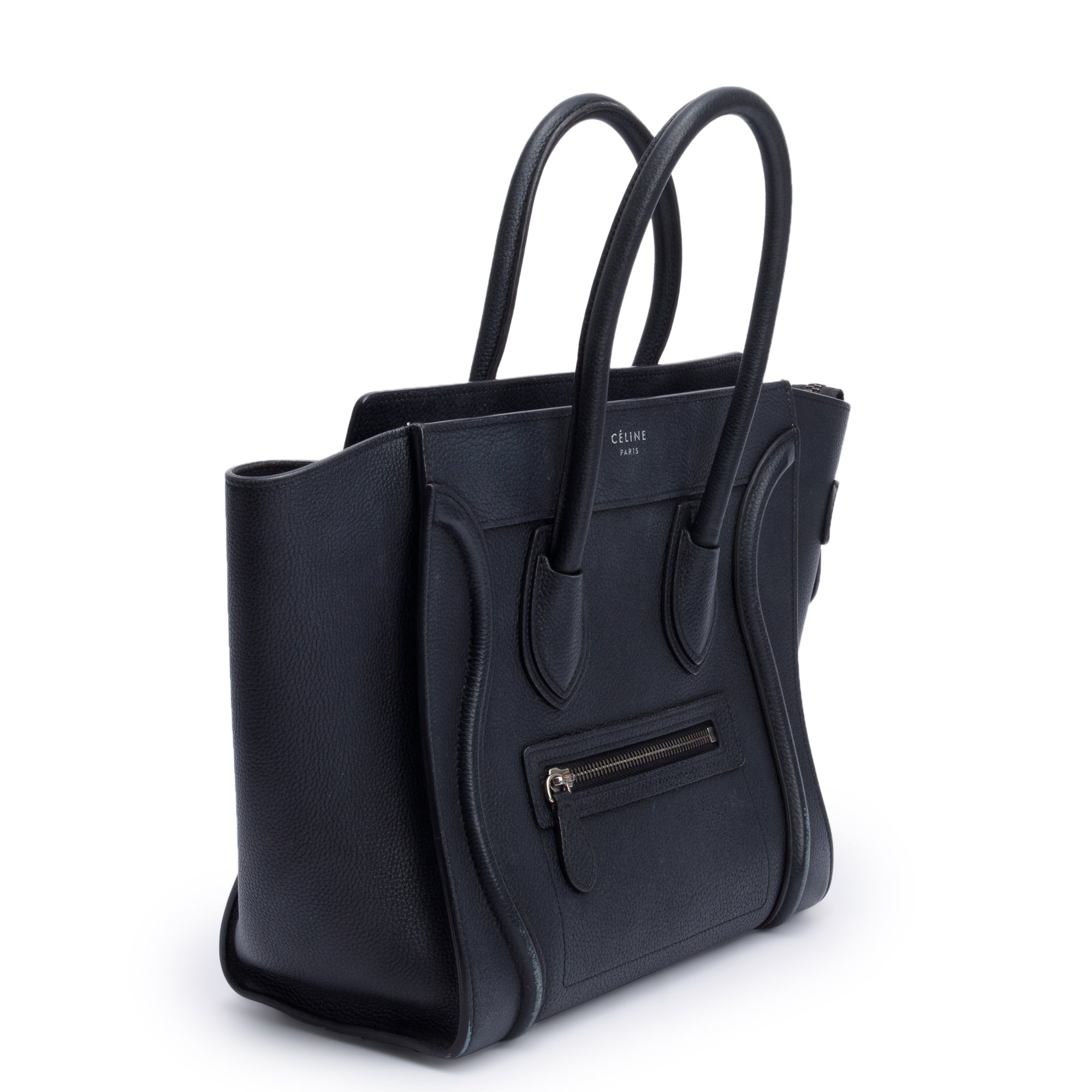Celine Black Calfskin Leather Micro Luggage Tote