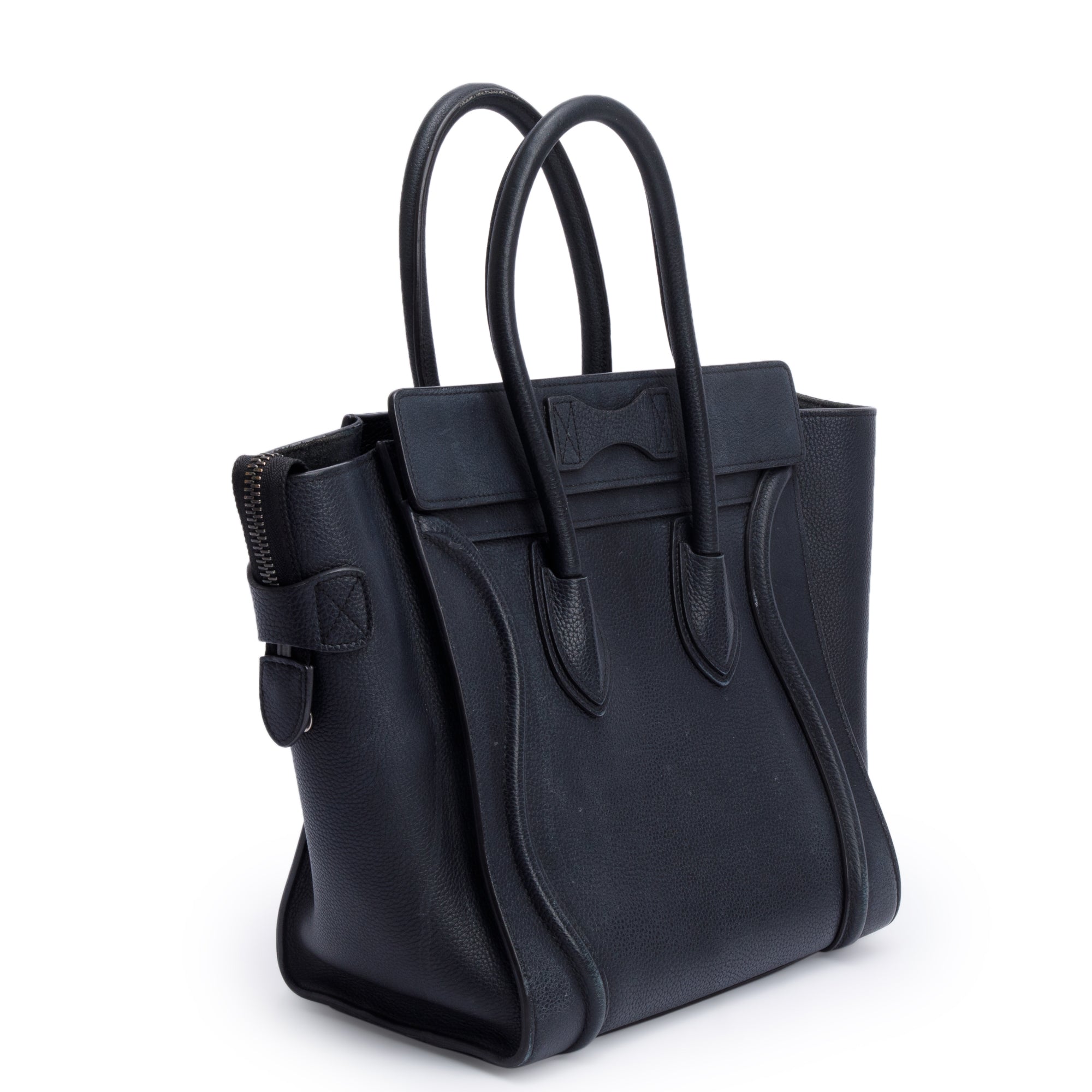 Celine Black Calfskin Leather Micro Luggage Tote