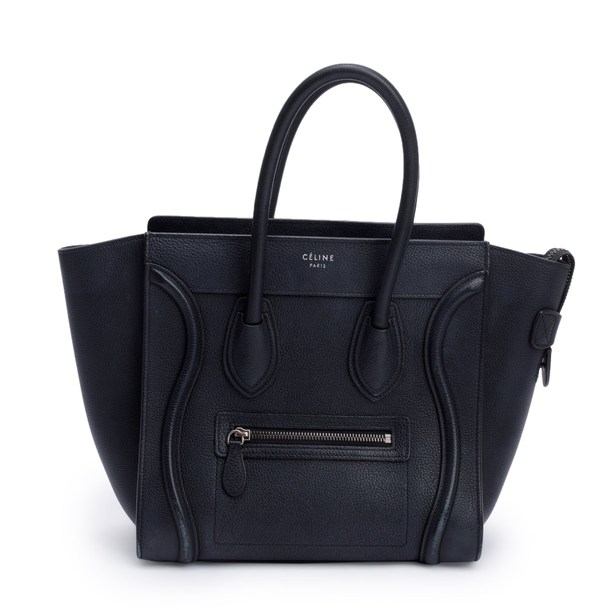 Celine Black Calfskin Leather Micro Luggage Tote
